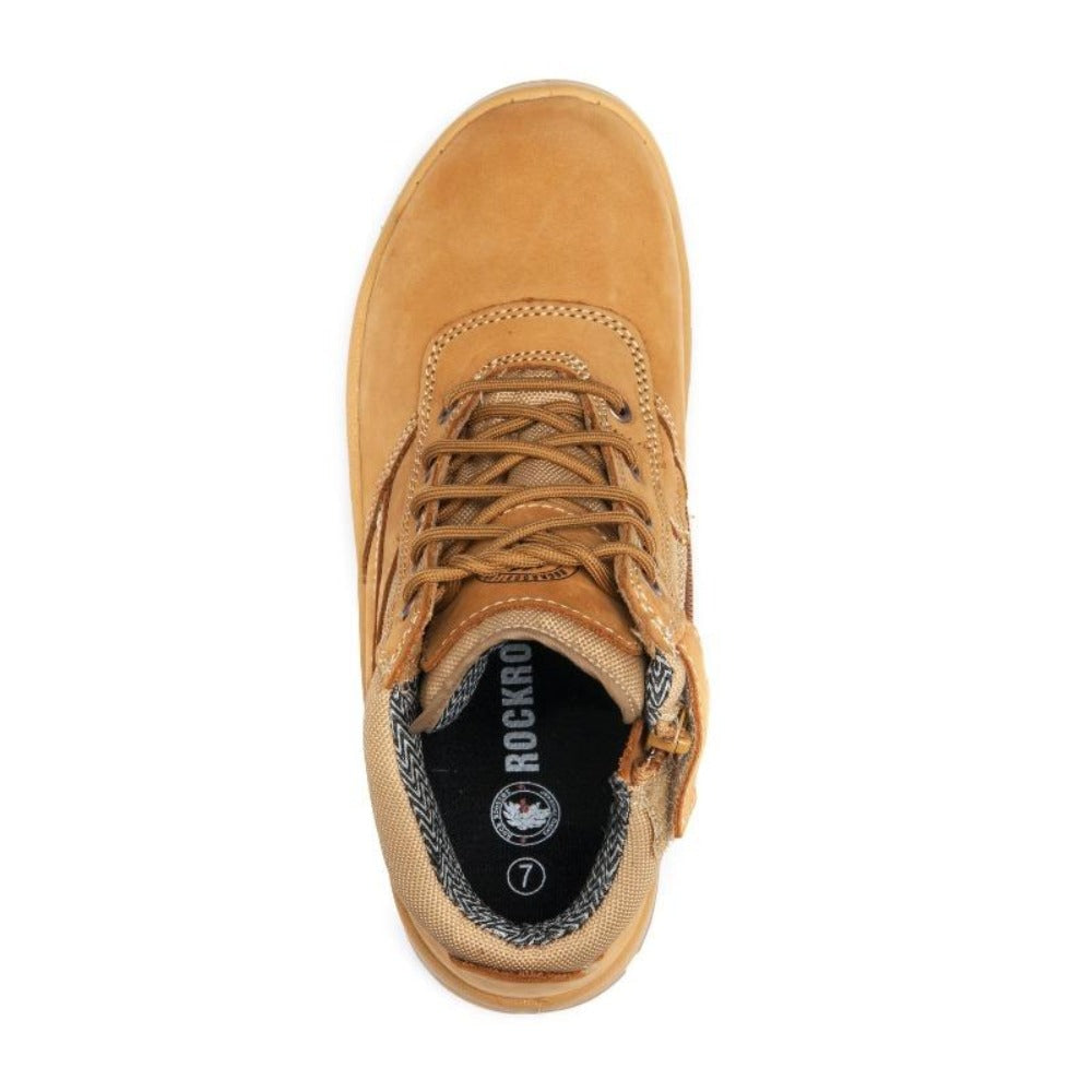 ROCKROOSTER Cortez Tan 6 Inch Zip-sided Steel toecap Leather Work Boots AK050 - WonderingCloth