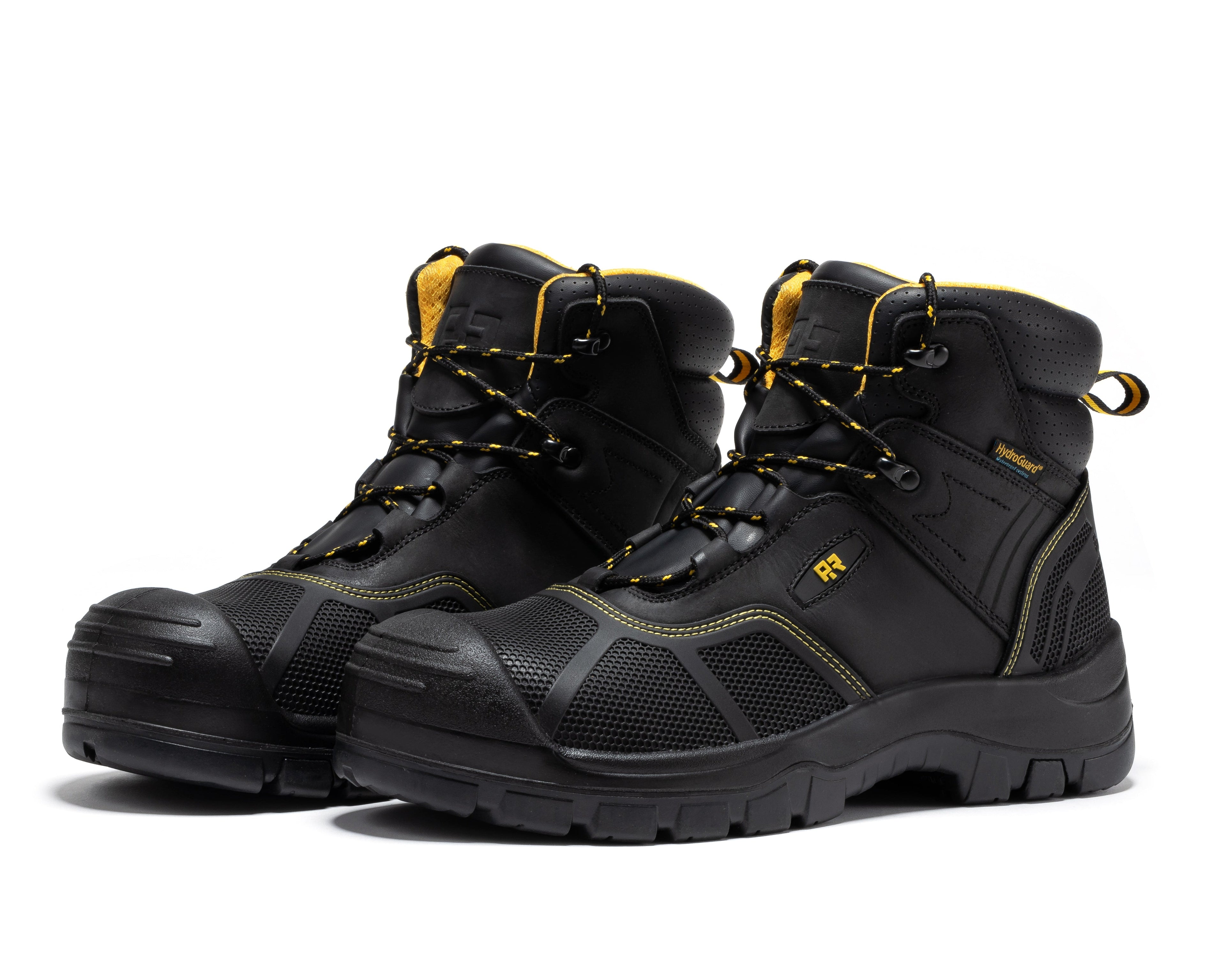 ROCKROOSTER Woodland Black 6 inch Waterproof Composite Toe Leather Work Boots AK663 - WonderingCloth