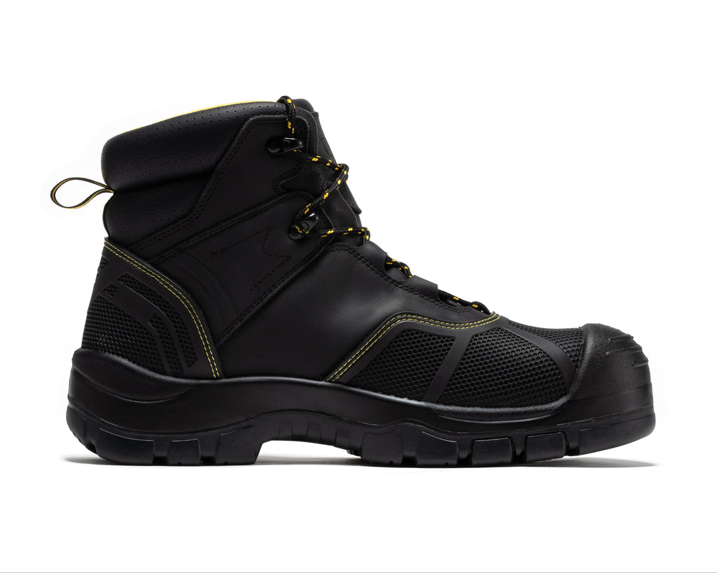 ROCKROOSTER Woodland Black 6 inch Waterproof Composite Toe Leather Work Boots AK663 - WonderingCloth