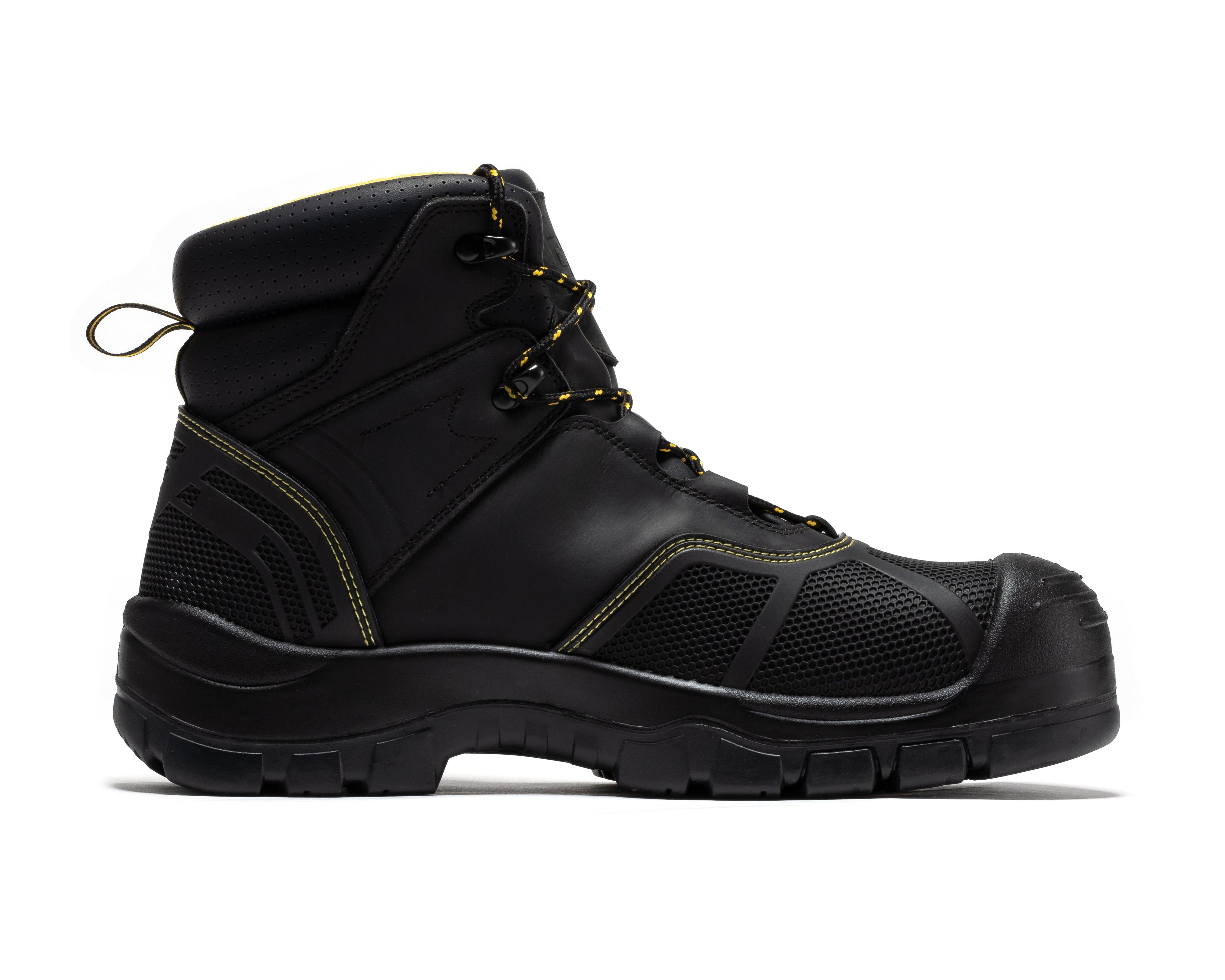 ROCKROOSTER Woodland Black 6 inch Waterproof Composite Toe Leather Work Boots AK663 - WonderingCloth