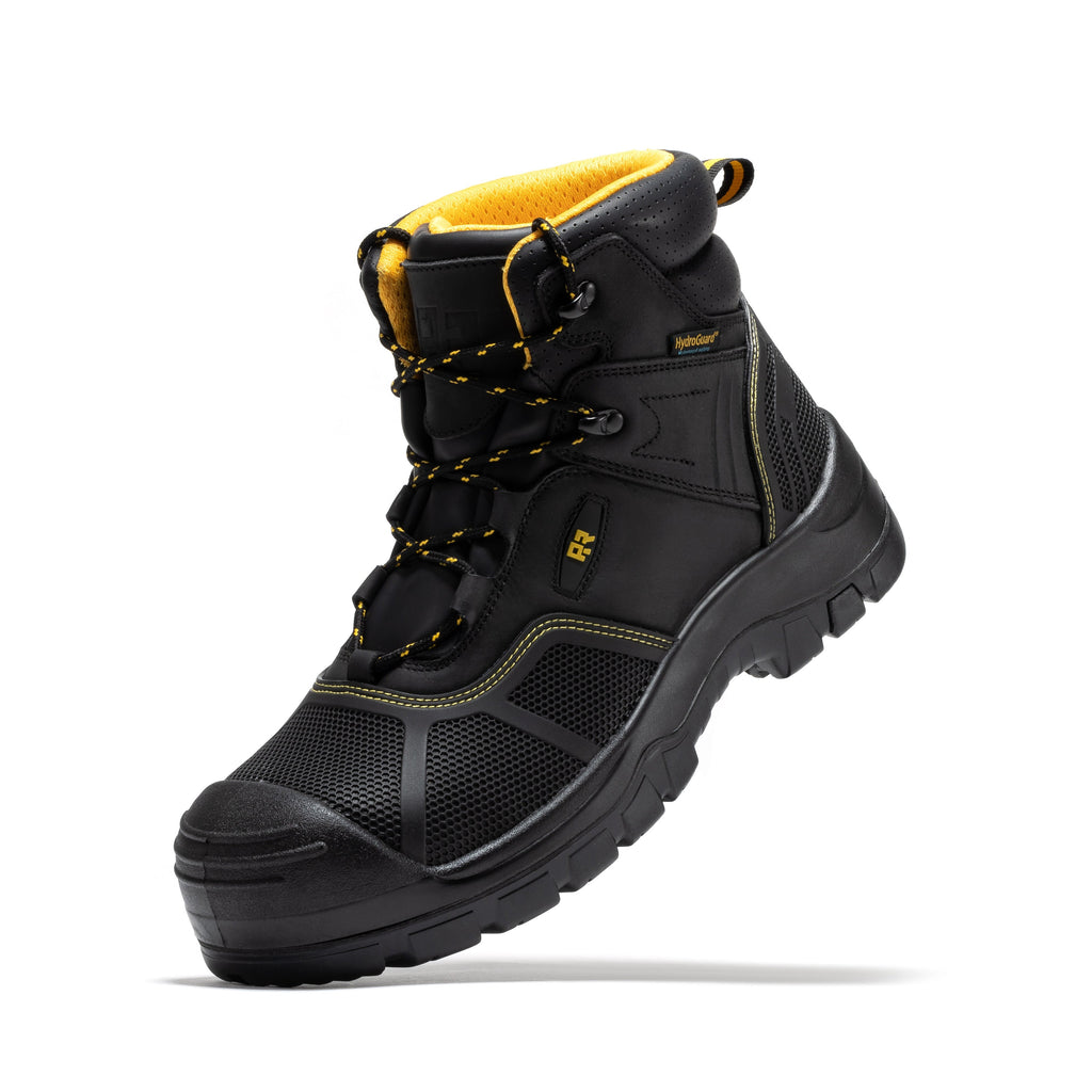 ROCKROOSTER Woodland Black 6 inch Waterproof Composite Toe Leather Work Boots AK663 - WonderingCloth