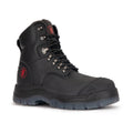 ROCKROOSTER Kensington Black 7 inch Zip-sided Steel Toe Leather Work Boots AK245Z - WonderingCloth
