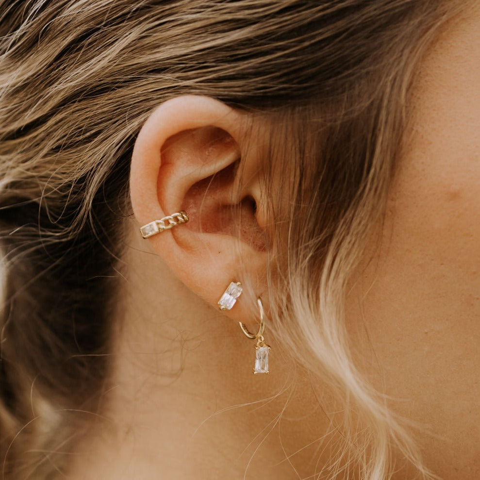 Sophie Baguette Diamond Ear Cuff - WonderingCloth