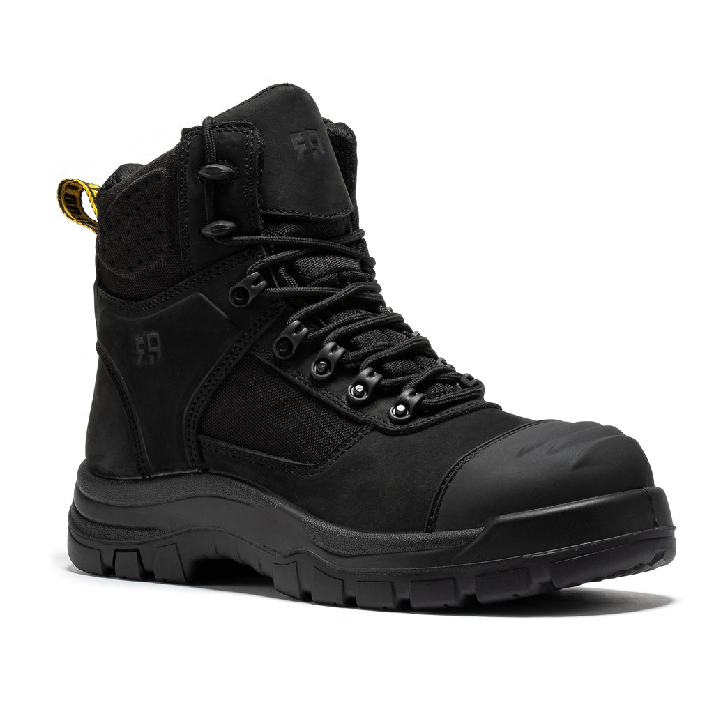 ROCKROOSTER Stowe Black 7 inch Composite Toe Leather Work Boots CP212BK - WonderingCloth