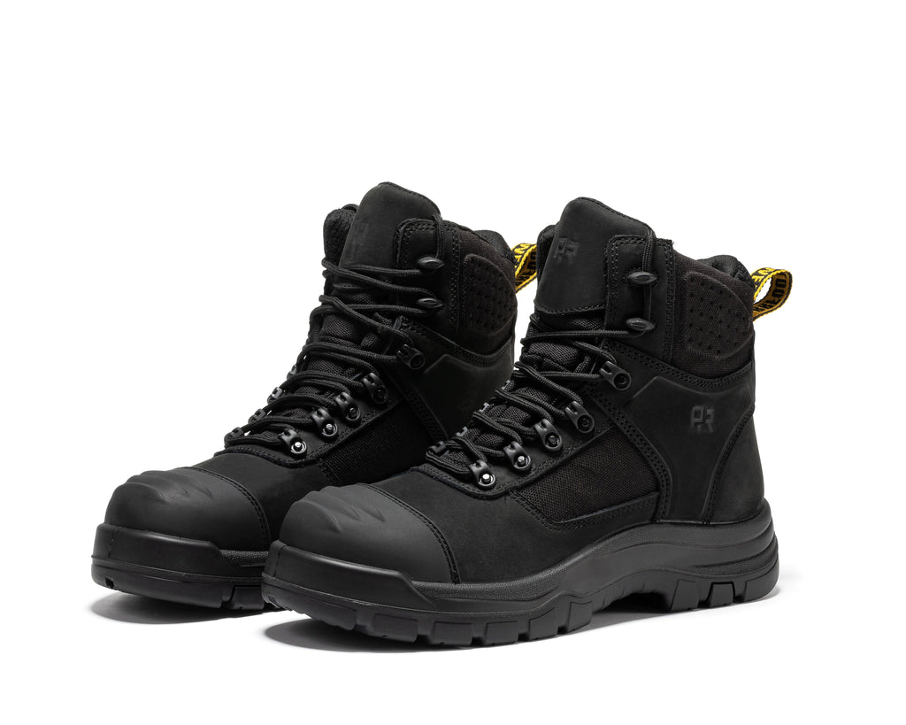 ROCKROOSTER Stowe Black 7 inch Composite Toe Leather Work Boots CP212BK - WonderingCloth