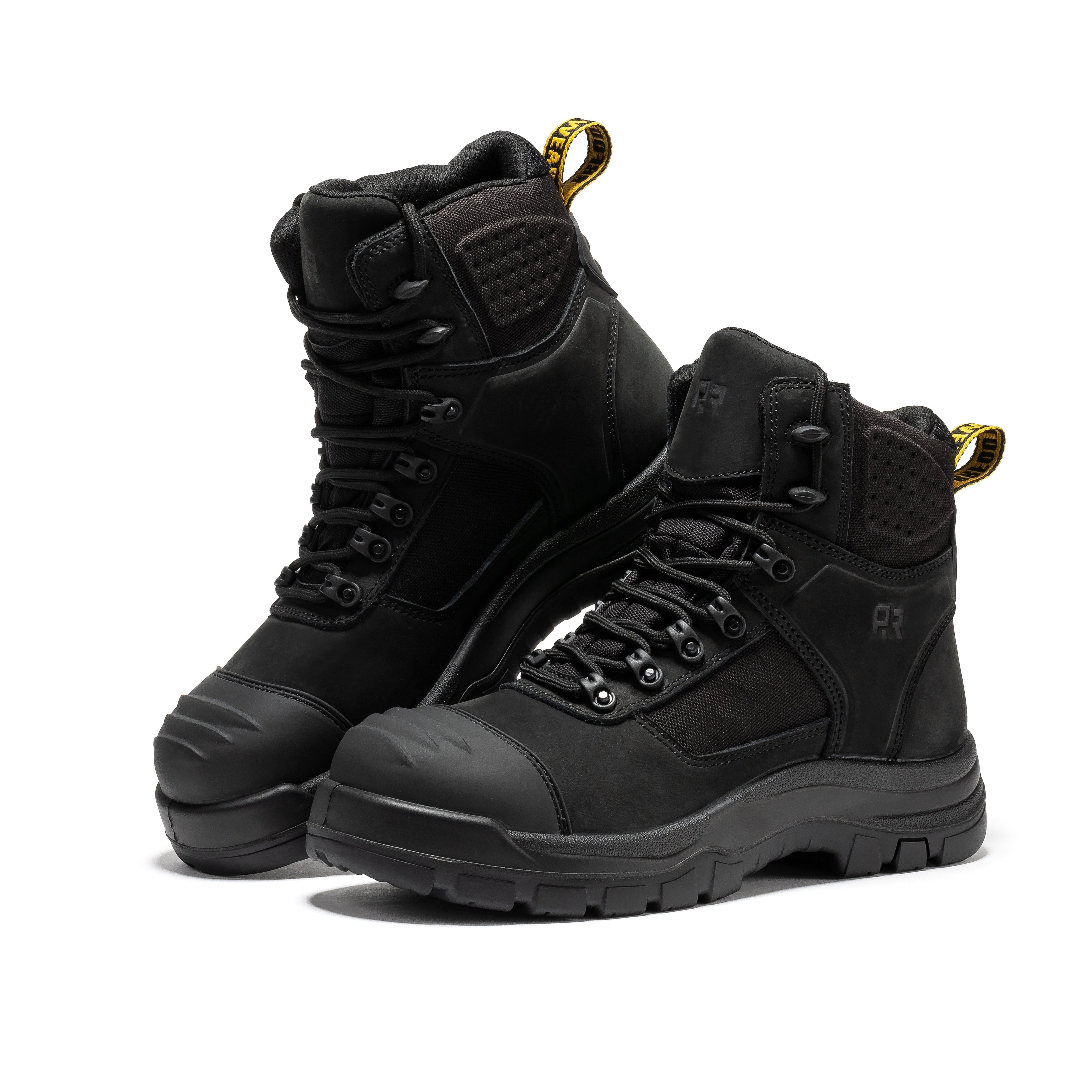 ROCKROOSTER Stowe Black 7 inch Composite Toe Leather Work Boots CP212BK - WonderingCloth