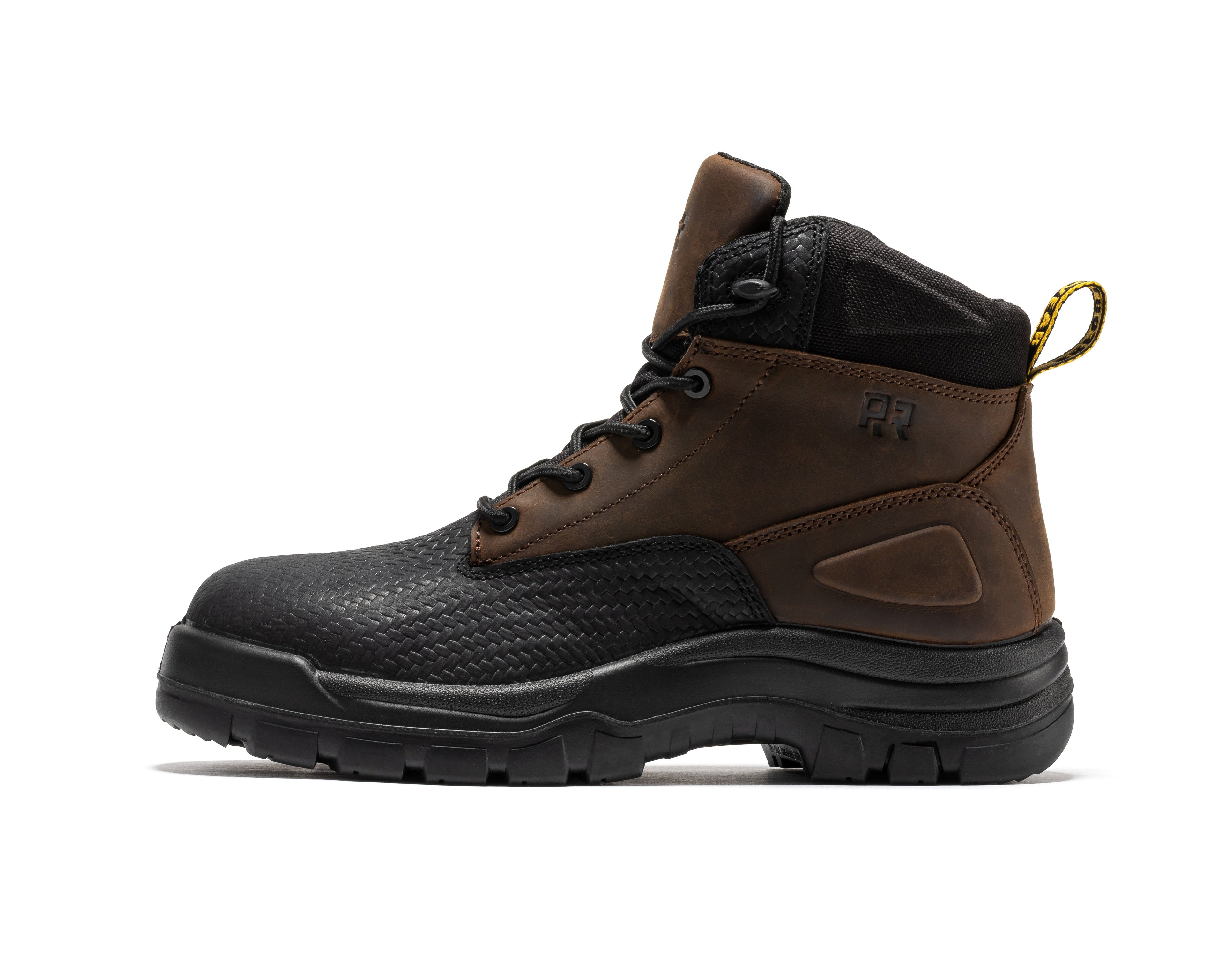 ROCKROOSTER Marfa Brown 6 Inch Waterproof Composite Toe Leather Work Boots CP210 - WonderingCloth