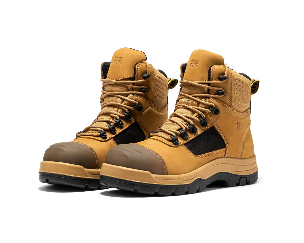 ROCKROOSTER Stowe Black 7 inch Composite Toe Leather Work Boots CP212BK - WonderingCloth
