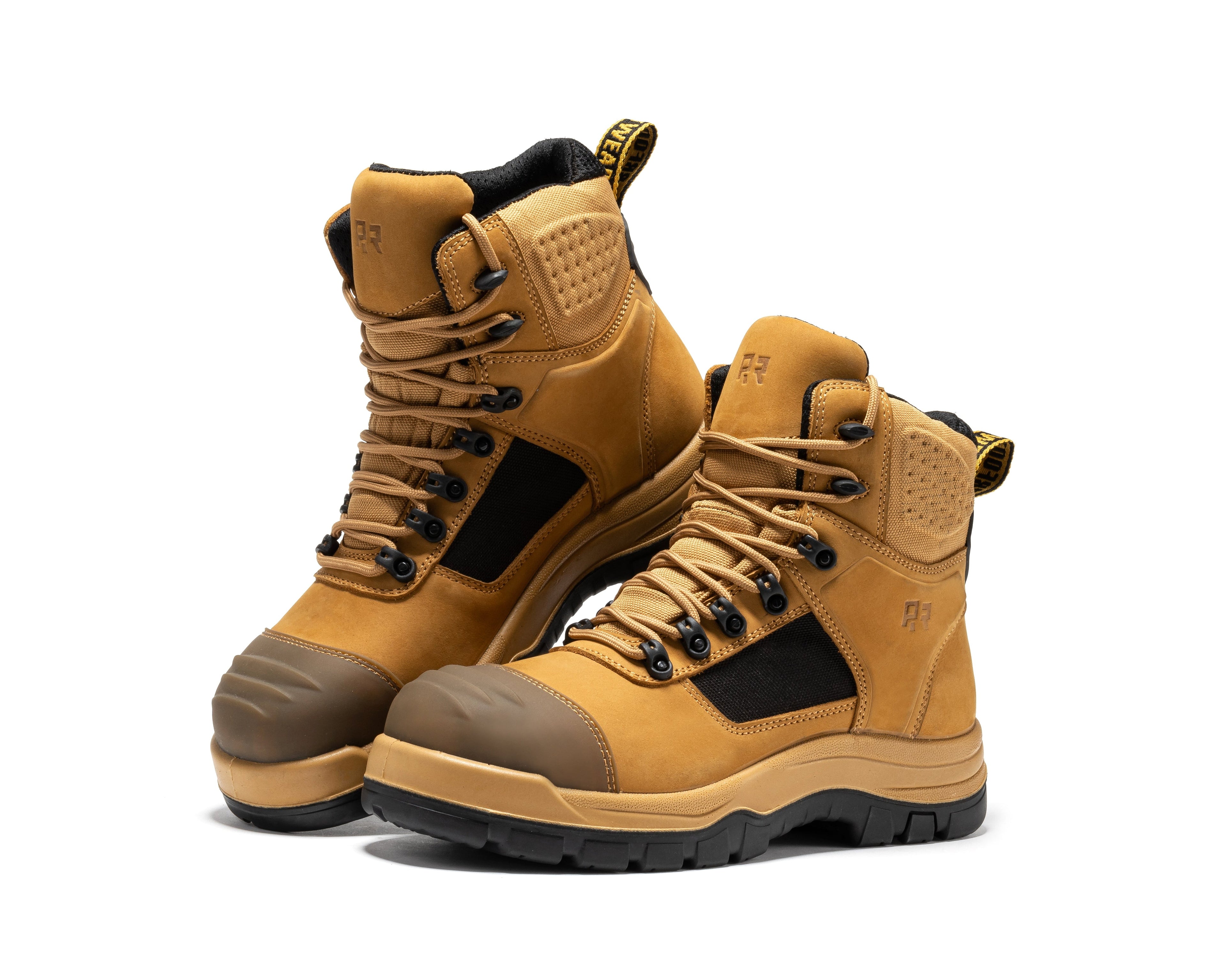 ROCKROOSTER Stowe Black 7 inch Composite Toe Leather Work Boots CP212BK - WonderingCloth