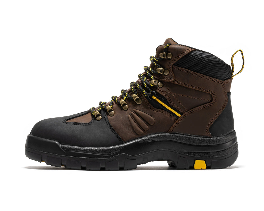 ROCKROOSTER Marfa Brown 6 inch Waterproof Composite Toe Leather Work Boots CP211 - WonderingCloth