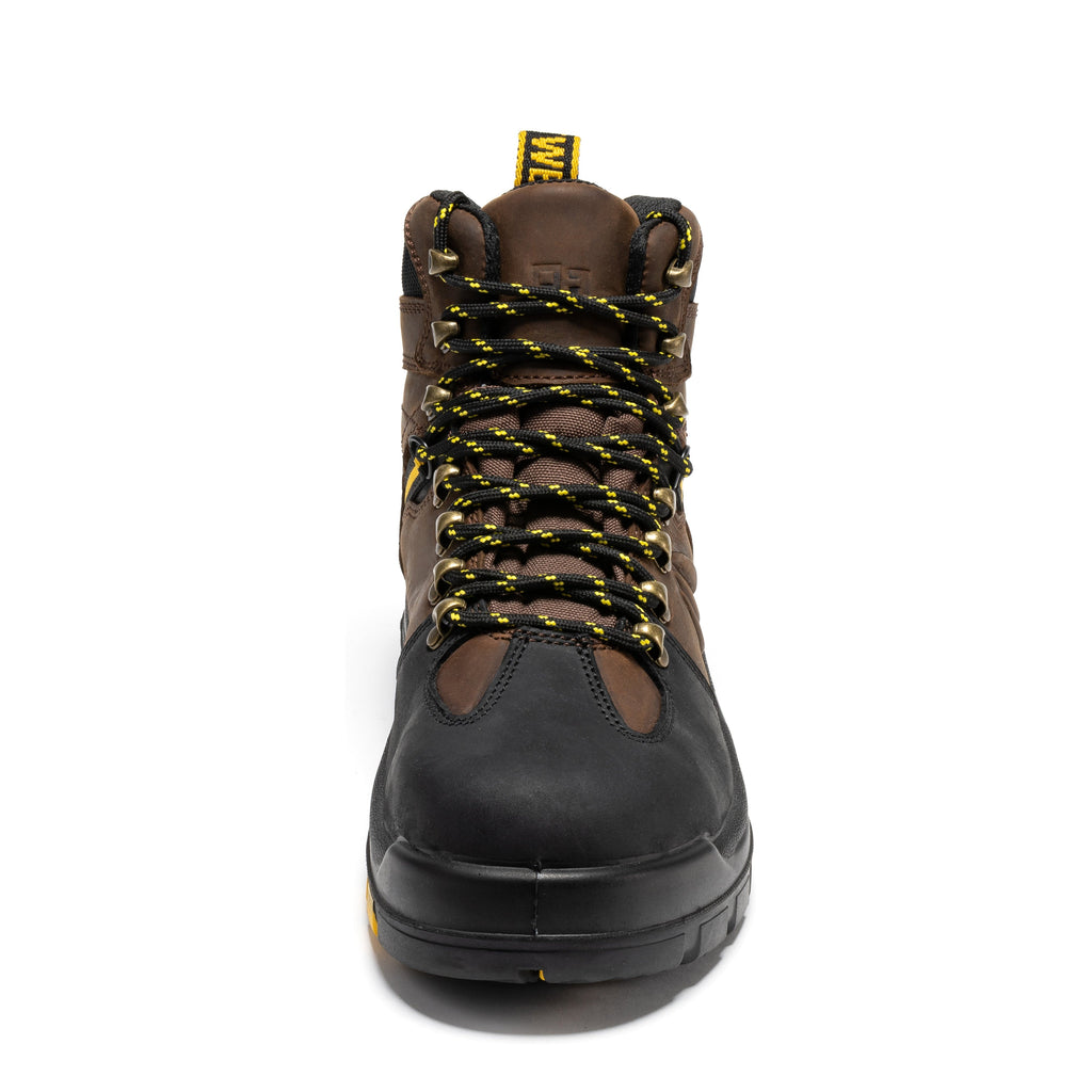 ROCKROOSTER Marfa Brown 6 inch Waterproof Composite Toe Leather Work Boots CP211 - WonderingCloth