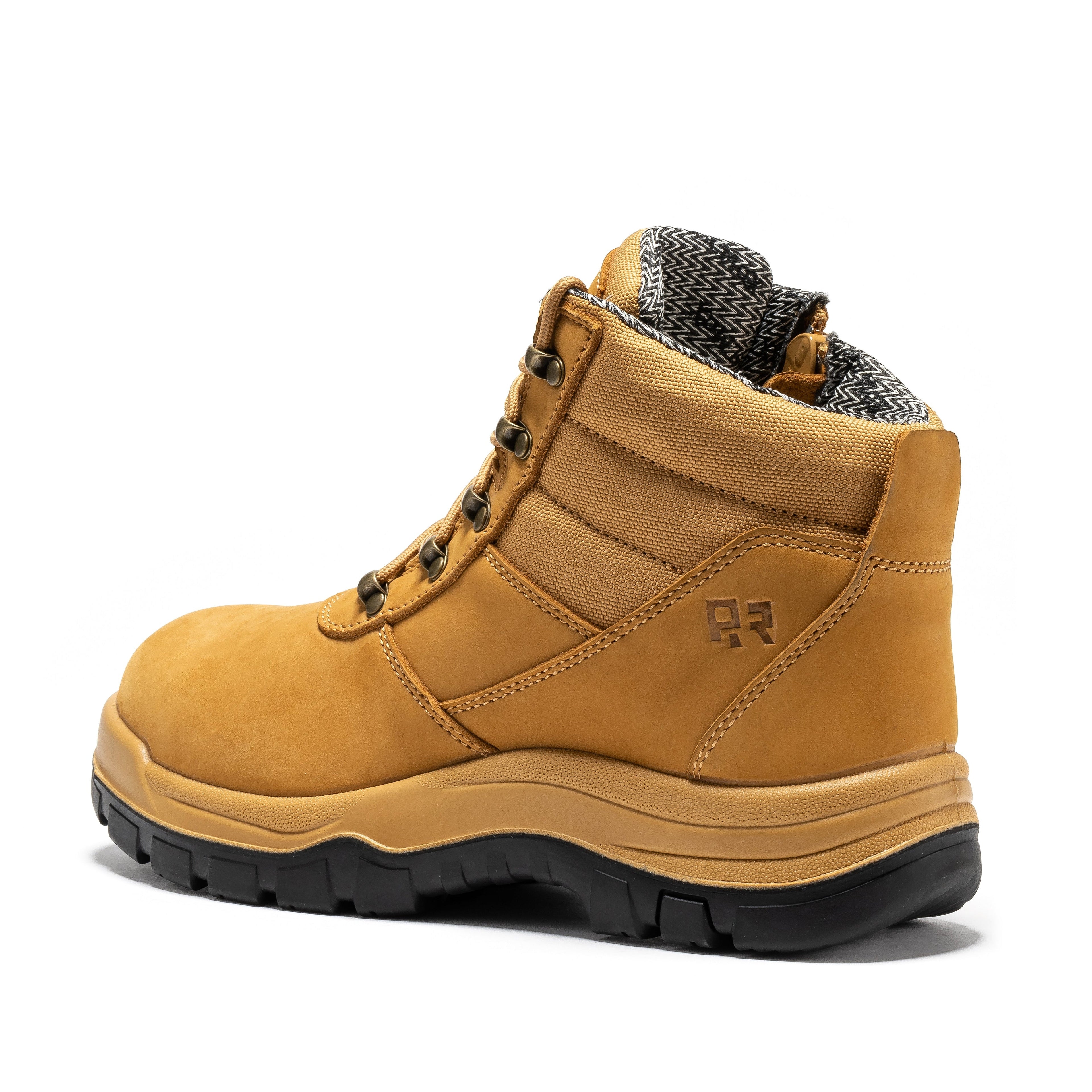 ROCKROOSTER Avalon Black 6 Inch Zip-sided Composite toe Leather Work Boots CP213BK - WonderingCloth