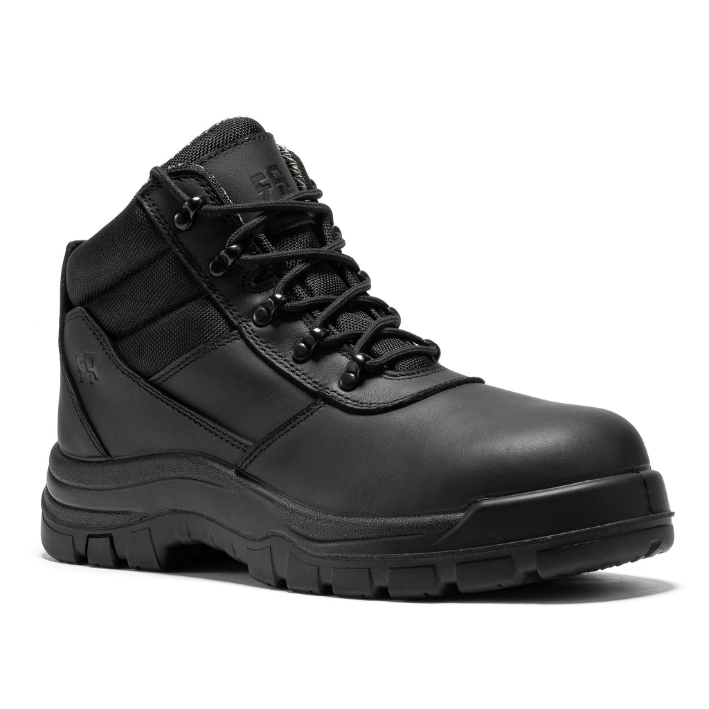 ROCKROOSTER Avalon Black 6 Inch Zip-sided Composite toe Leather Work Boots CP213BK - WonderingCloth