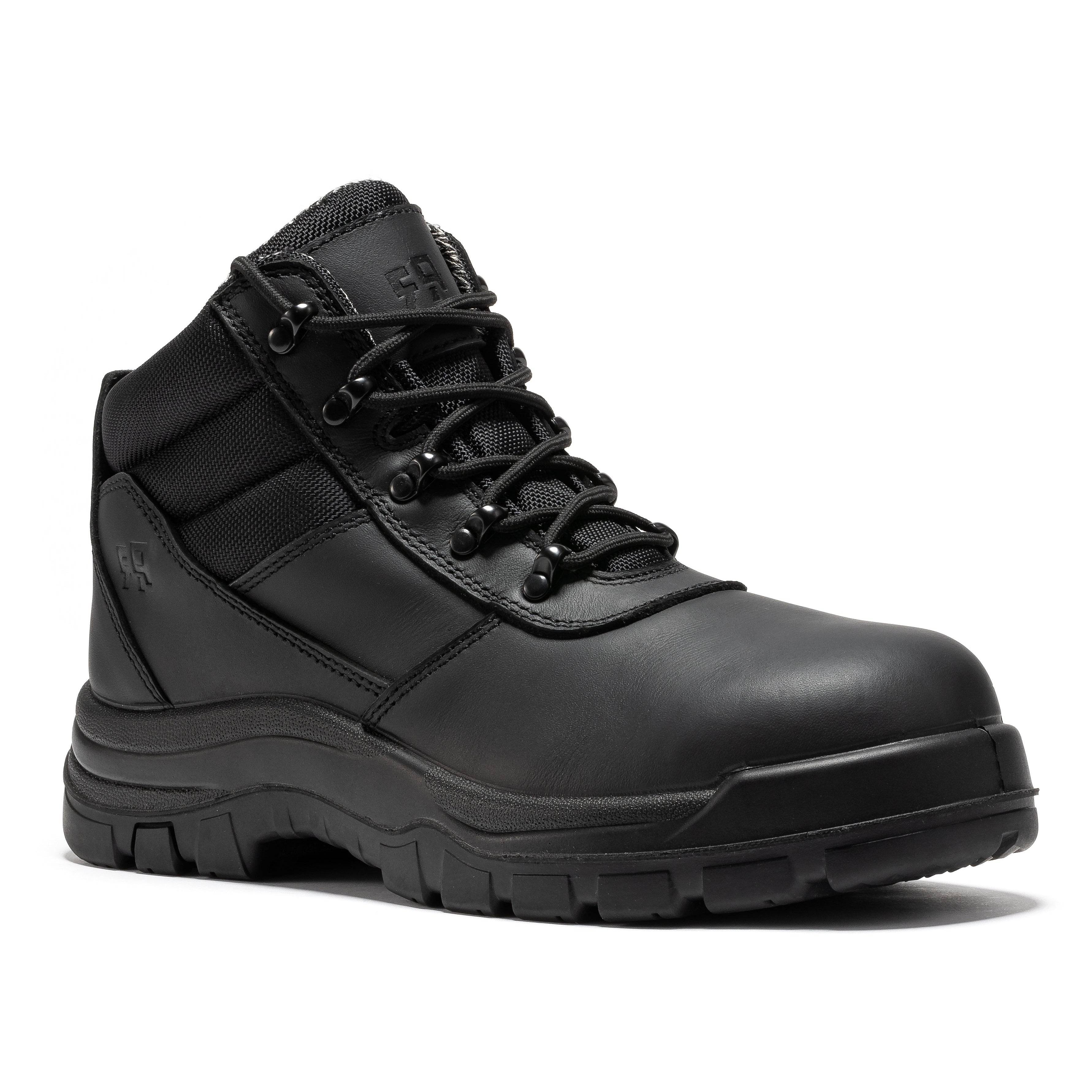 ROCKROOSTER Avalon Black 6 Inch Zip-sided Composite toe Leather Work Boots CP213BK - WonderingCloth