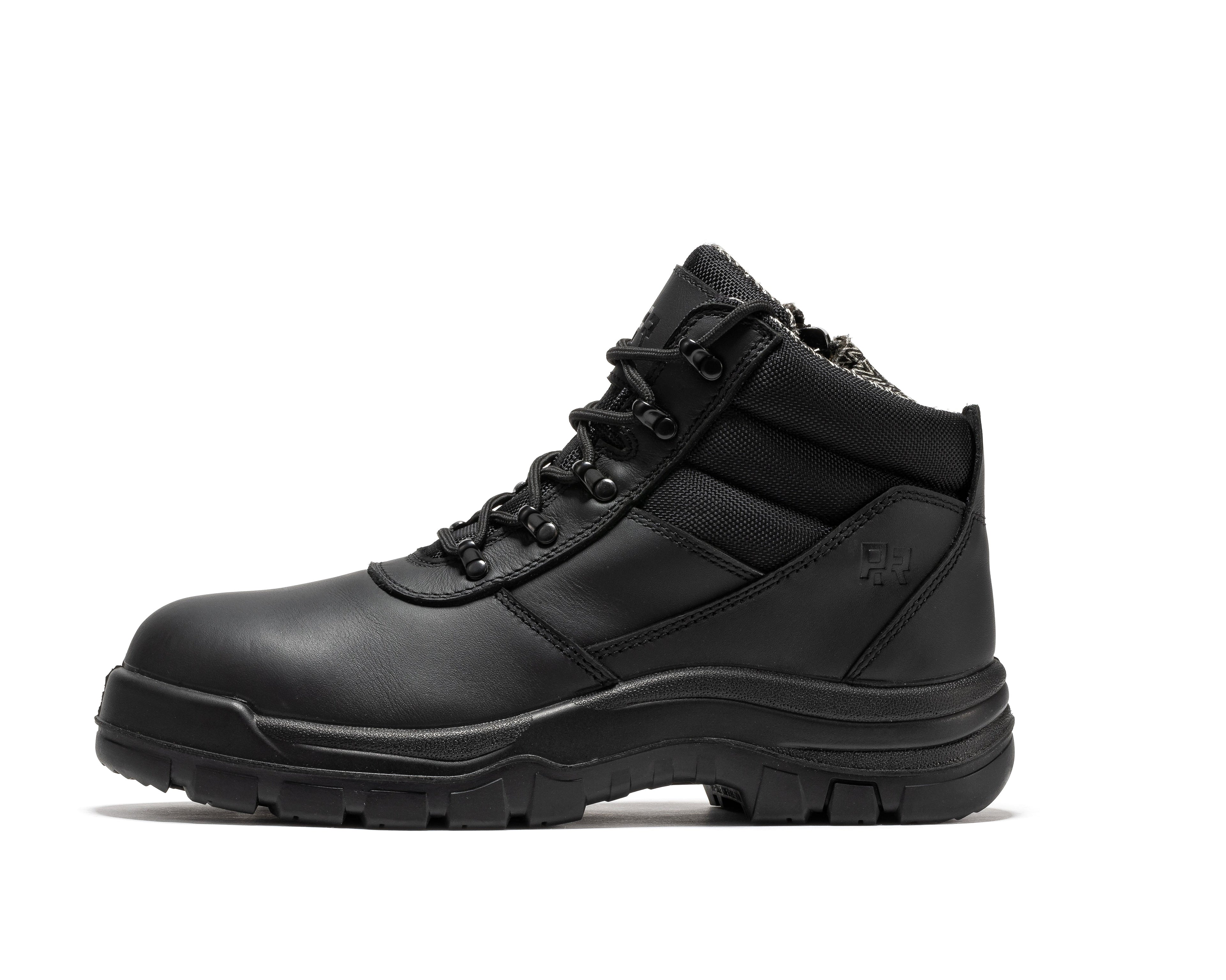 ROCKROOSTER Avalon Black 6 Inch Zip-sided Composite toe Leather Work Boots CP213BK - WonderingCloth