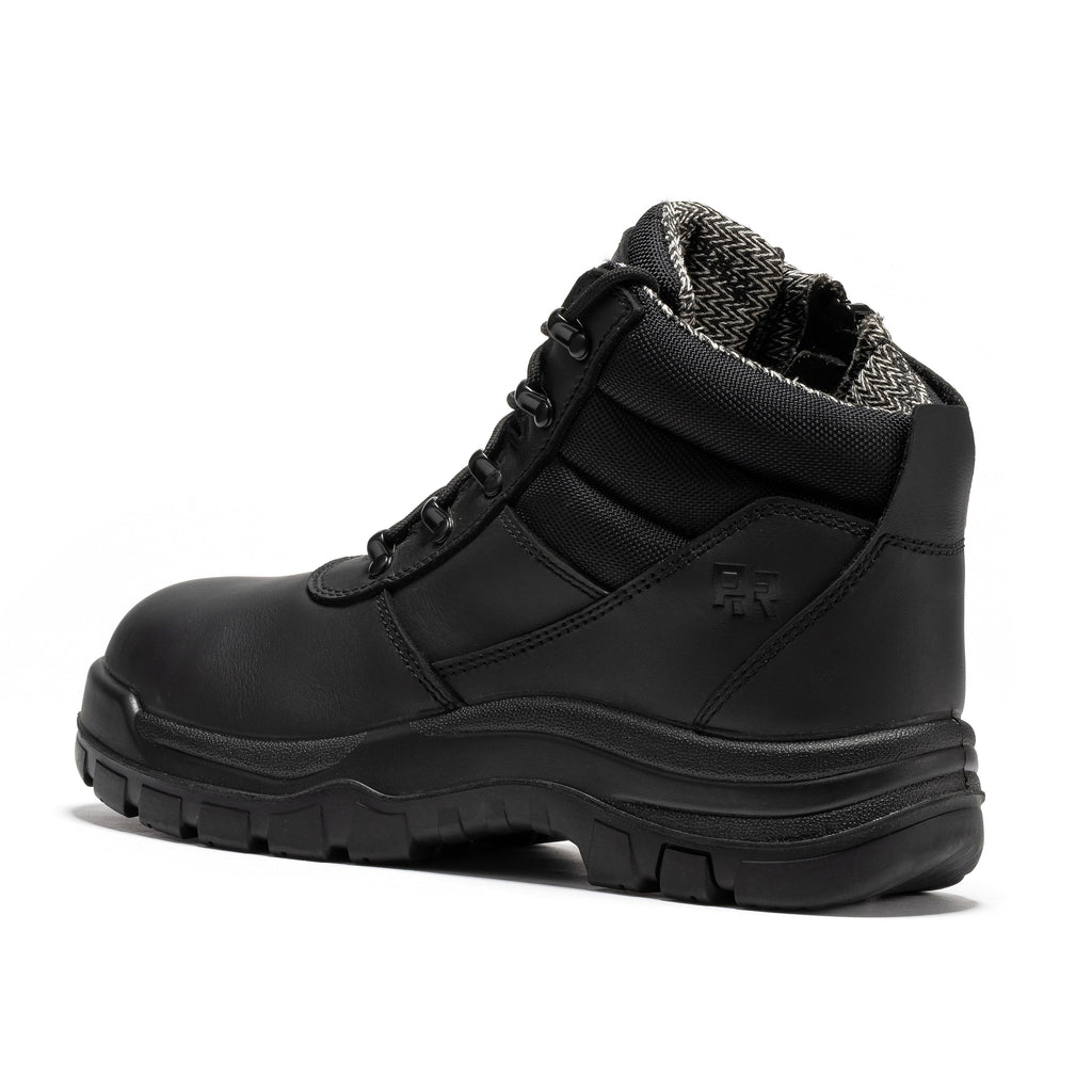 ROCKROOSTER Avalon Black 6 Inch Zip-sided Composite toe Leather Work Boots CP213BK - WonderingCloth