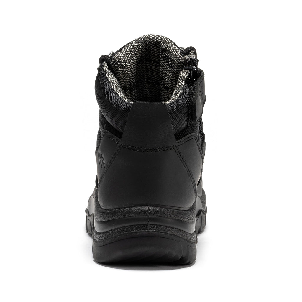 ROCKROOSTER Avalon Black 6 Inch Zip-sided Composite toe Leather Work Boots CP213BK - WonderingCloth