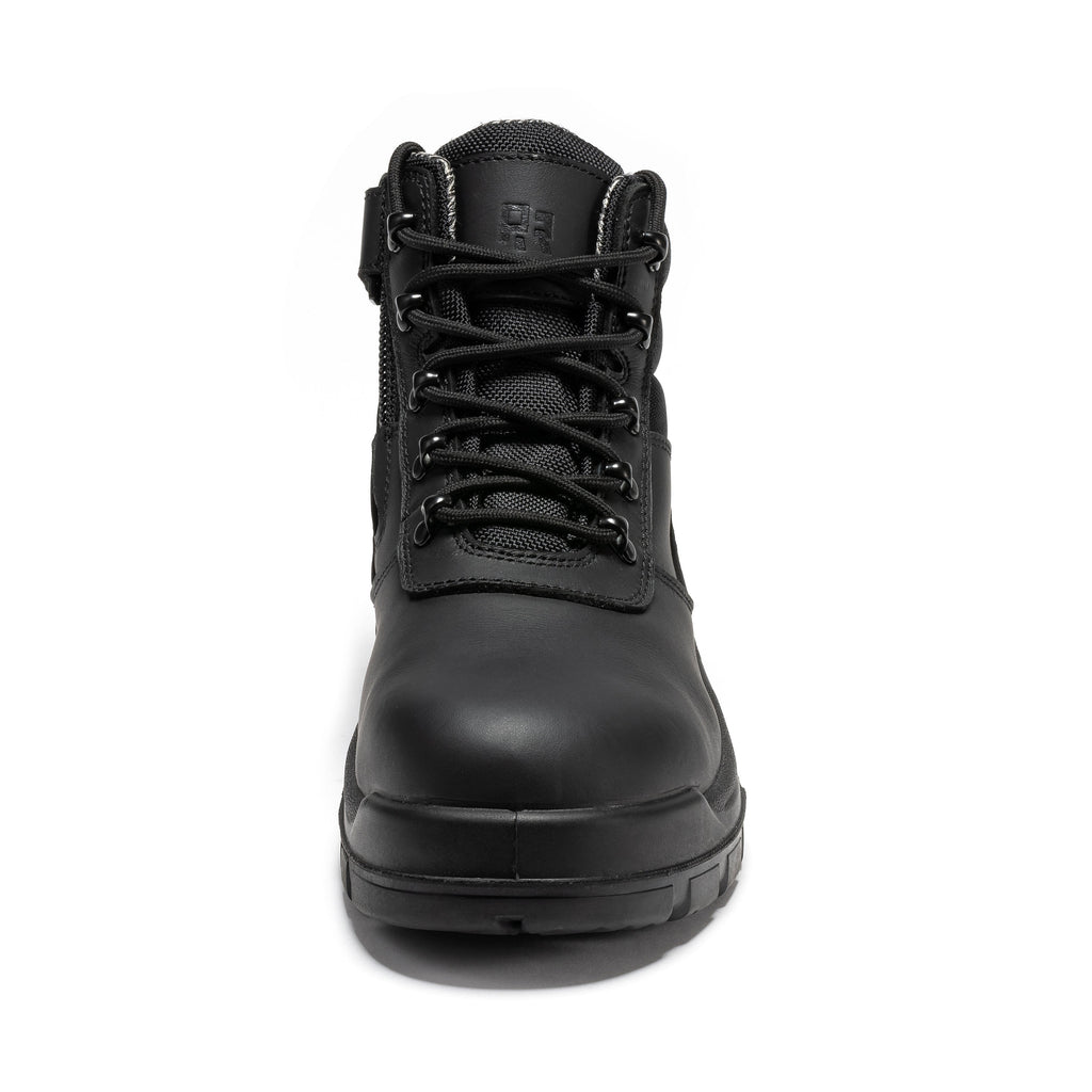 ROCKROOSTER Avalon Black 6 Inch Zip-sided Composite toe Leather Work Boots CP213BK - WonderingCloth
