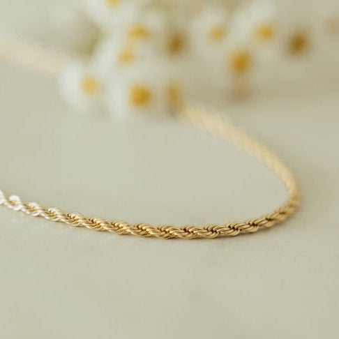 Naomi Gold Filled Rope Necklace - WonderingCloth