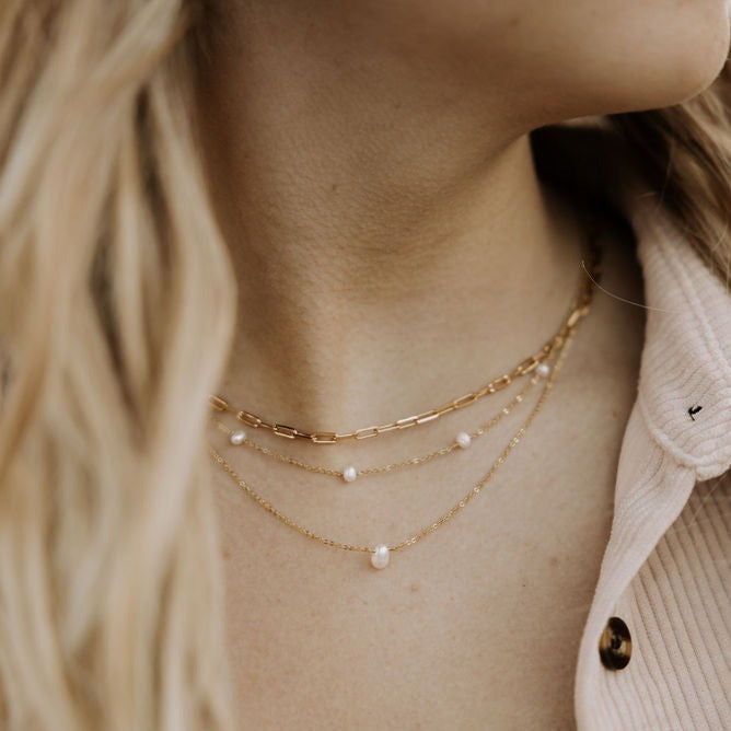 Madeline Gold Filled Paperclip Necklace - WonderingCloth