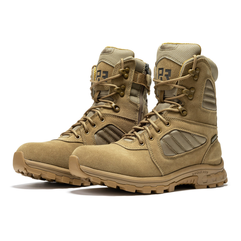 ROCKROOSTER Burano Coyote 8 inch Suede Leather Waterproof Tactical & Military Boots AB540 - WonderingCloth