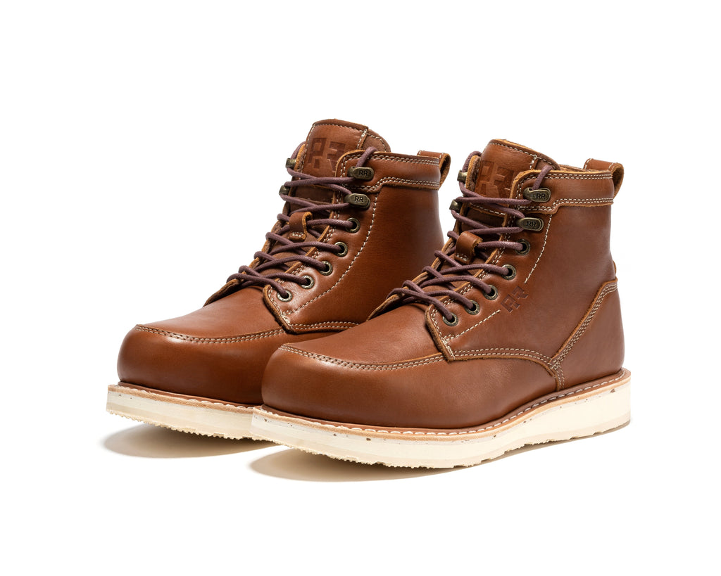 ROCKROOSTER Edgewood Men's 6 Inch Black Steel Toe Wedge Work Boots SAP610BK - WonderingCloth