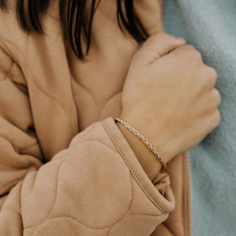 Naomi Gold Filled Rope Bracelet - WonderingCloth