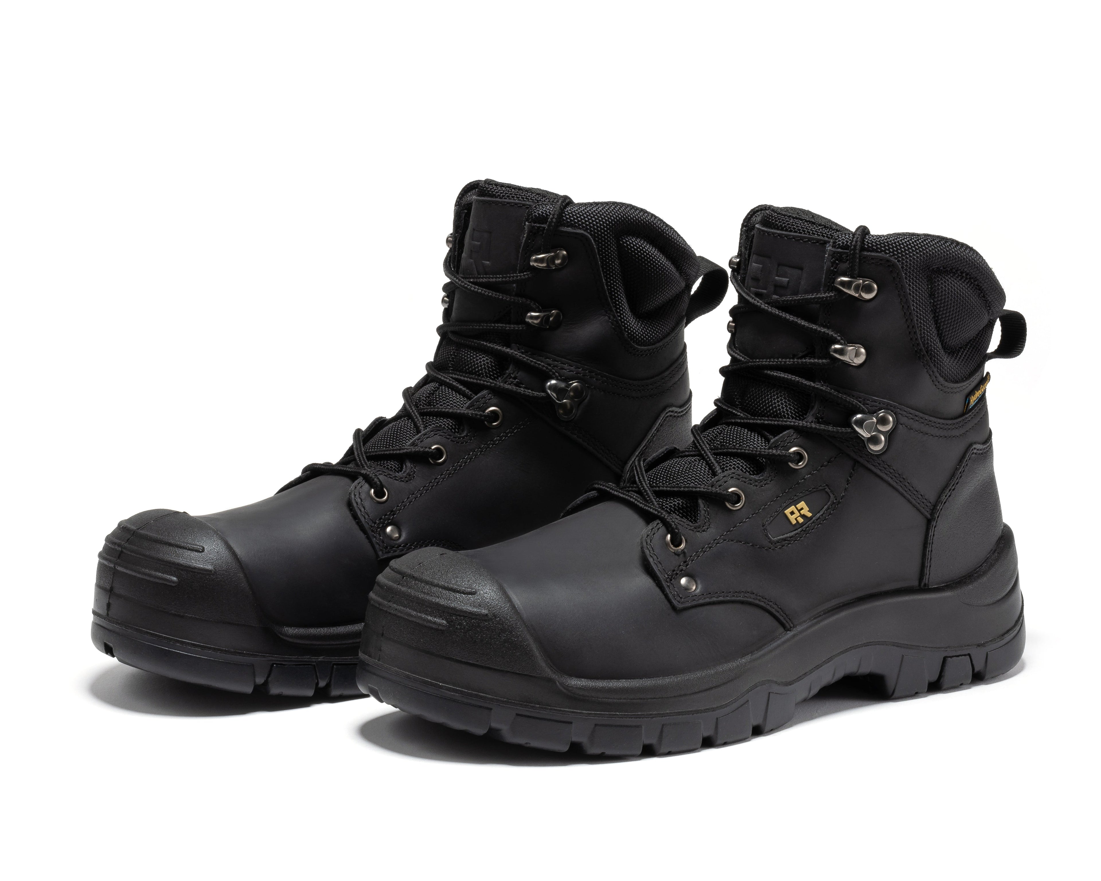 ROCKROOSTER Woodland Black 6 inch Waterproof Composite Toe Leather Work Boots AK662 - WonderingCloth