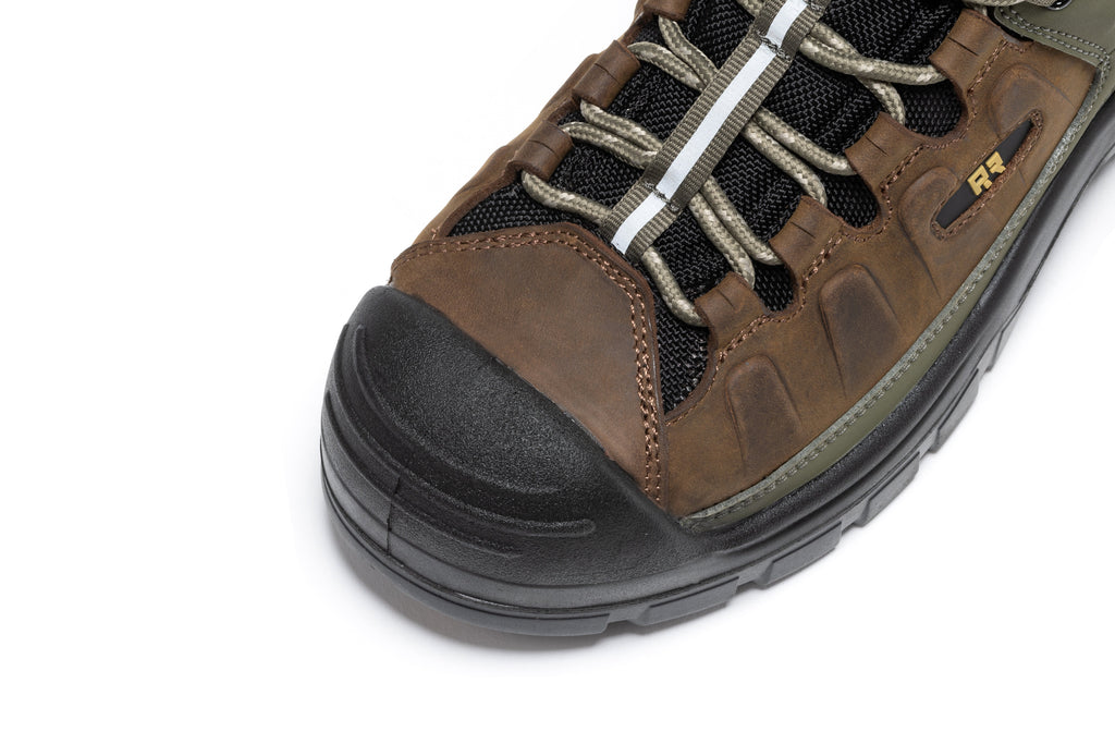 ROCKROOSTER Woodland Brown 6 inch Composite Toe Waterproof Leather Work Boots AK661 - WonderingCloth