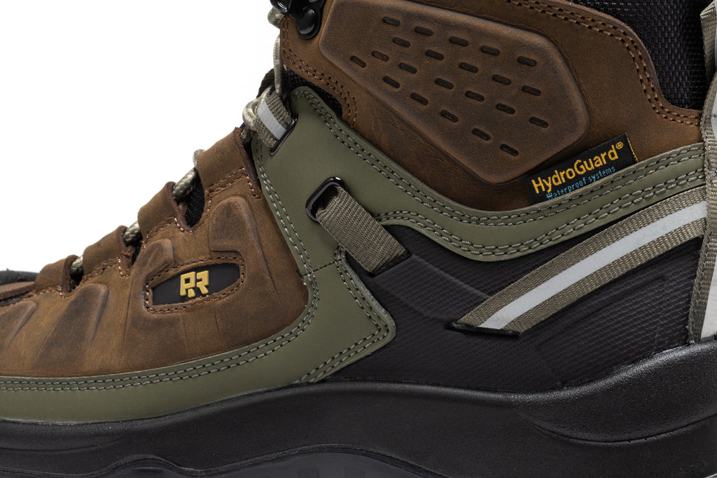 ROCKROOSTER Woodland Brown 6 inch Composite Toe Waterproof Leather Work Boots AK661 - WonderingCloth