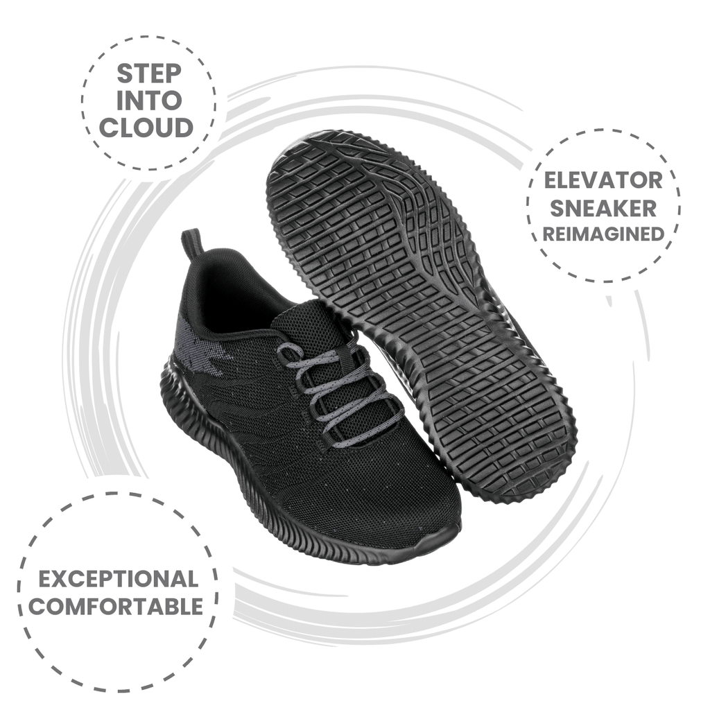 CALTO - Q216 - 2.8 Inches Taller (Black/Grey) - Ultra Lightweight - WonderingCloth