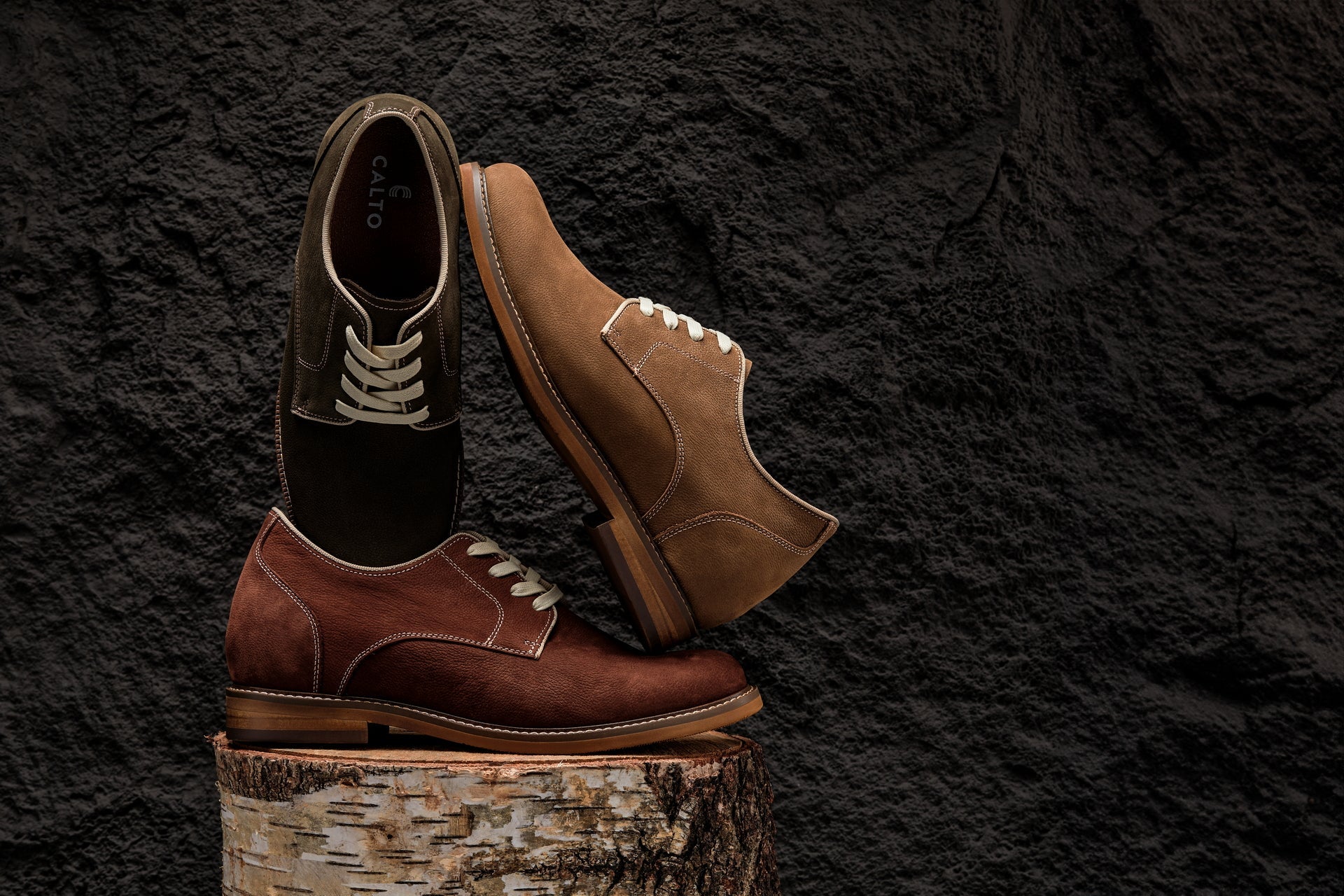 CALTO - J1313 - 3 Inches Taller (Terracotta Brown) - Business Casual Leather Derbies - WonderingCloth