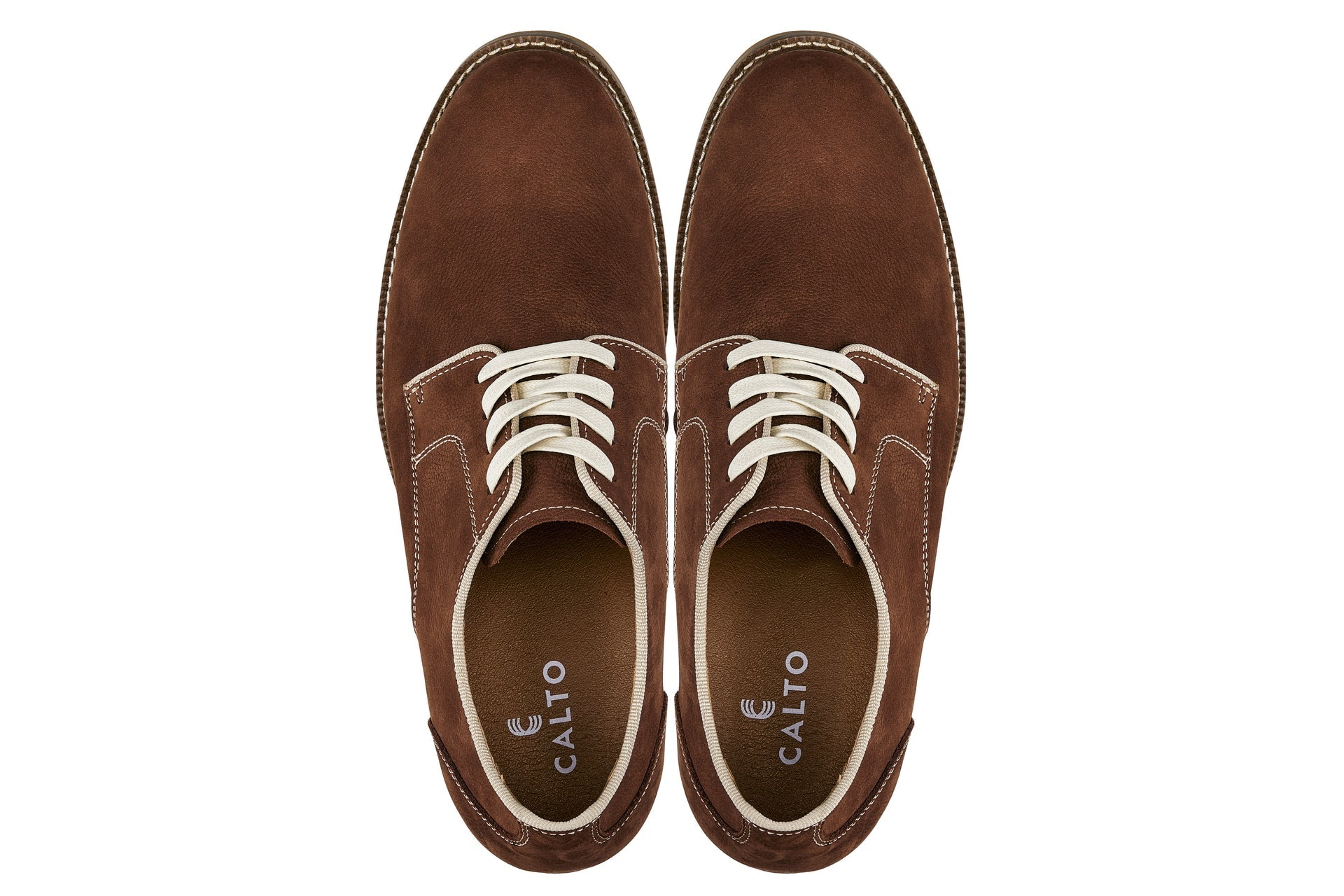 CALTO - J1313 - 3 Inches Taller (Terracotta Brown) - Business Casual Leather Derbies - WonderingCloth