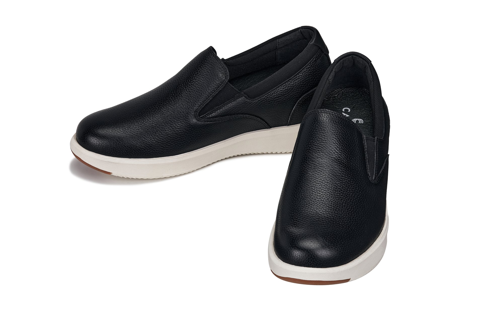 CALTO - J1420 - 2.8 Inches Taller (Onyx) - Leather Loafers - WonderingCloth