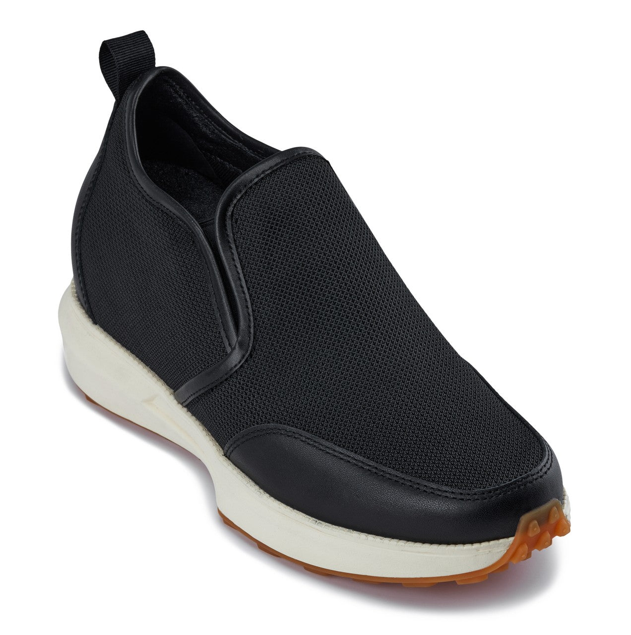 CALTO - J1433  - 3.3 Inches Taller (Black) - Casual Chunky Sole Sneaker Loafers - WonderingCloth