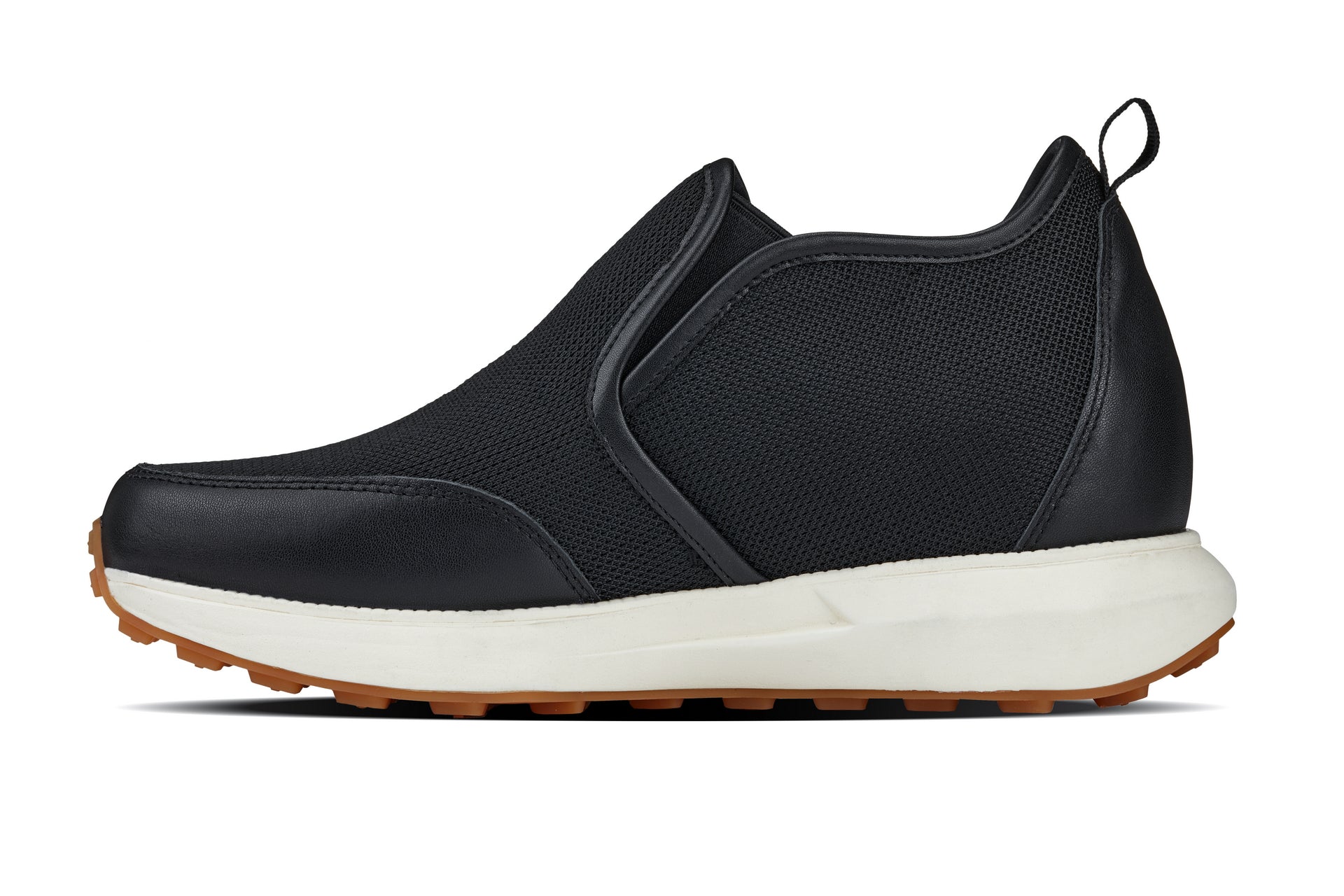 CALTO - J1433  - 3.3 Inches Taller (Black) - Casual Chunky Sole Sneaker Loafers - WonderingCloth