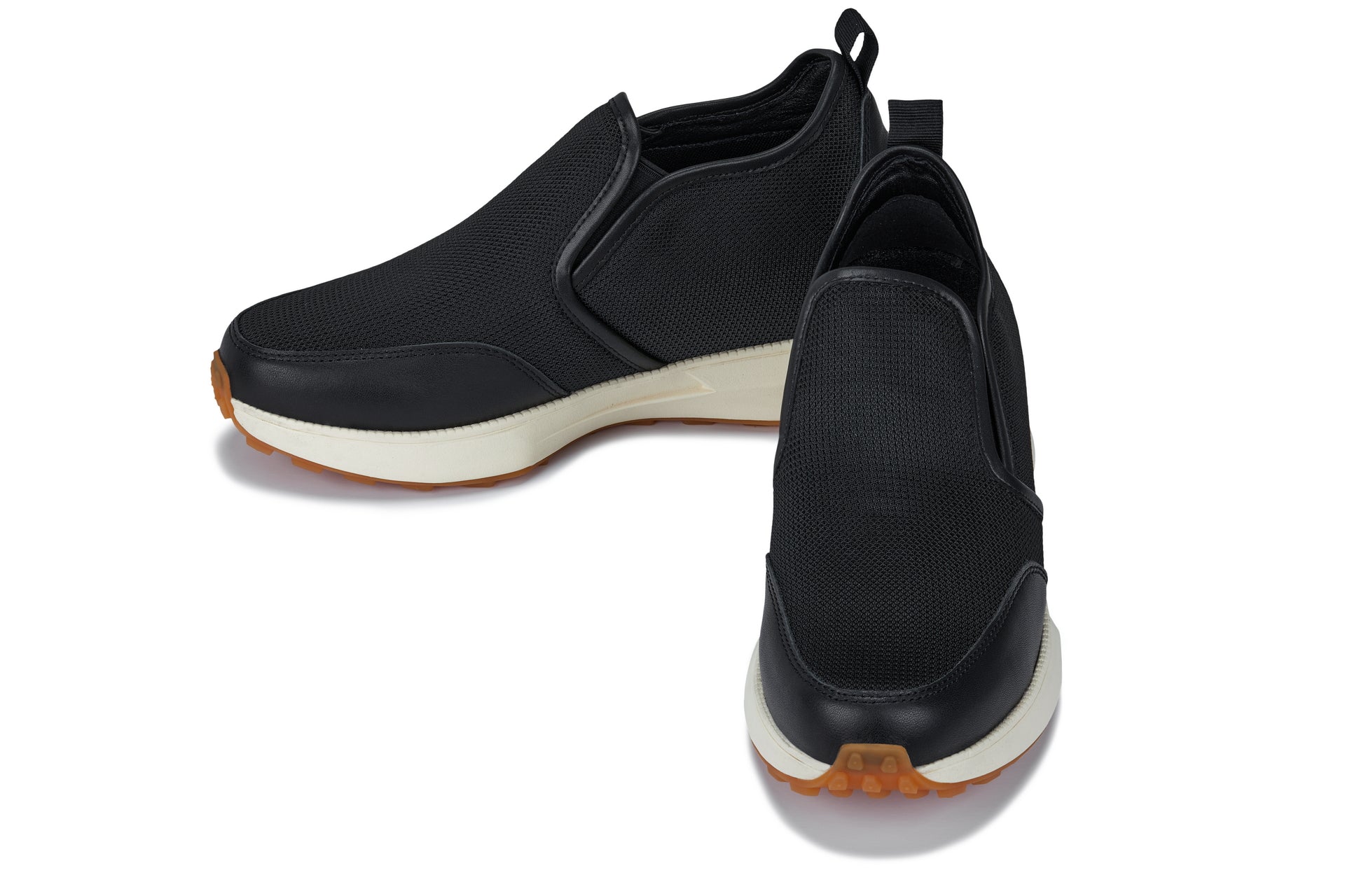 CALTO - J1433  - 3.3 Inches Taller (Black) - Casual Chunky Sole Sneaker Loafers - WonderingCloth
