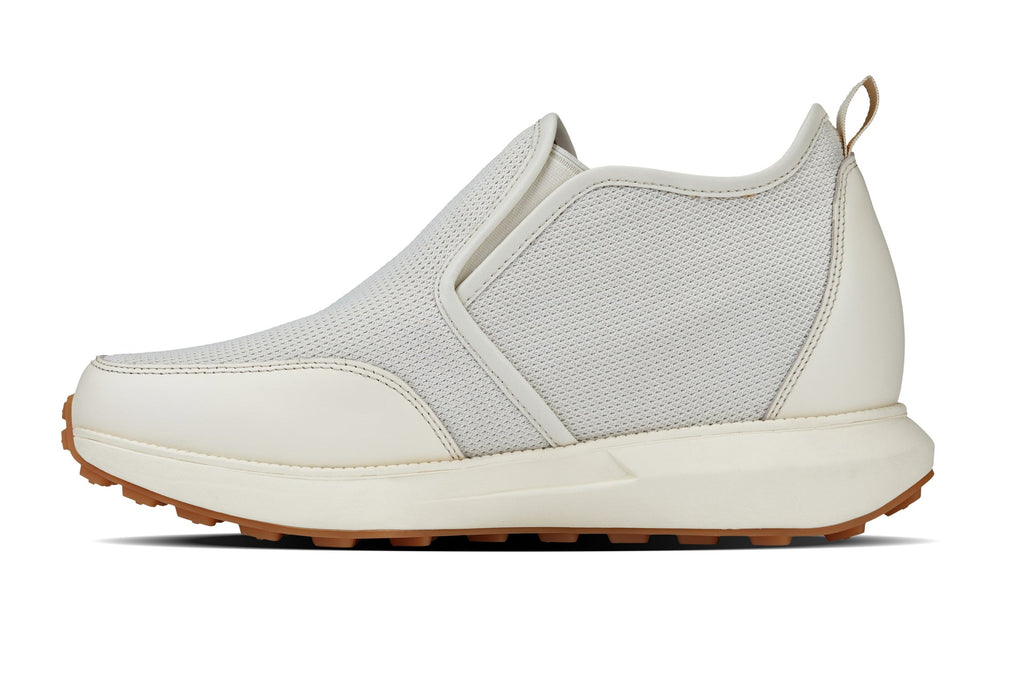 CALTO - J1434  - 3.3 Inches Taller (Off-White) - Casual Chunky Sole Sneaker Loafers - WonderingCloth