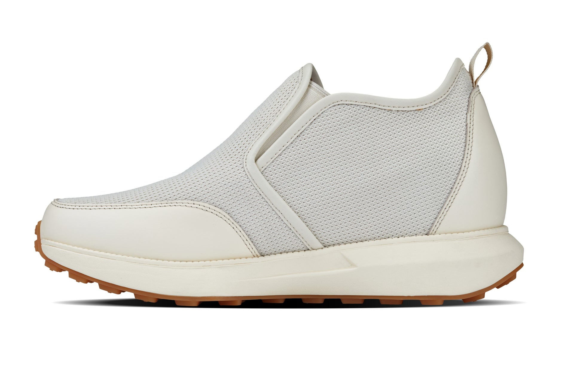 CALTO - J1434  - 3.3 Inches Taller (Off-White) - Casual Chunky Sole Sneaker Loafers - WonderingCloth