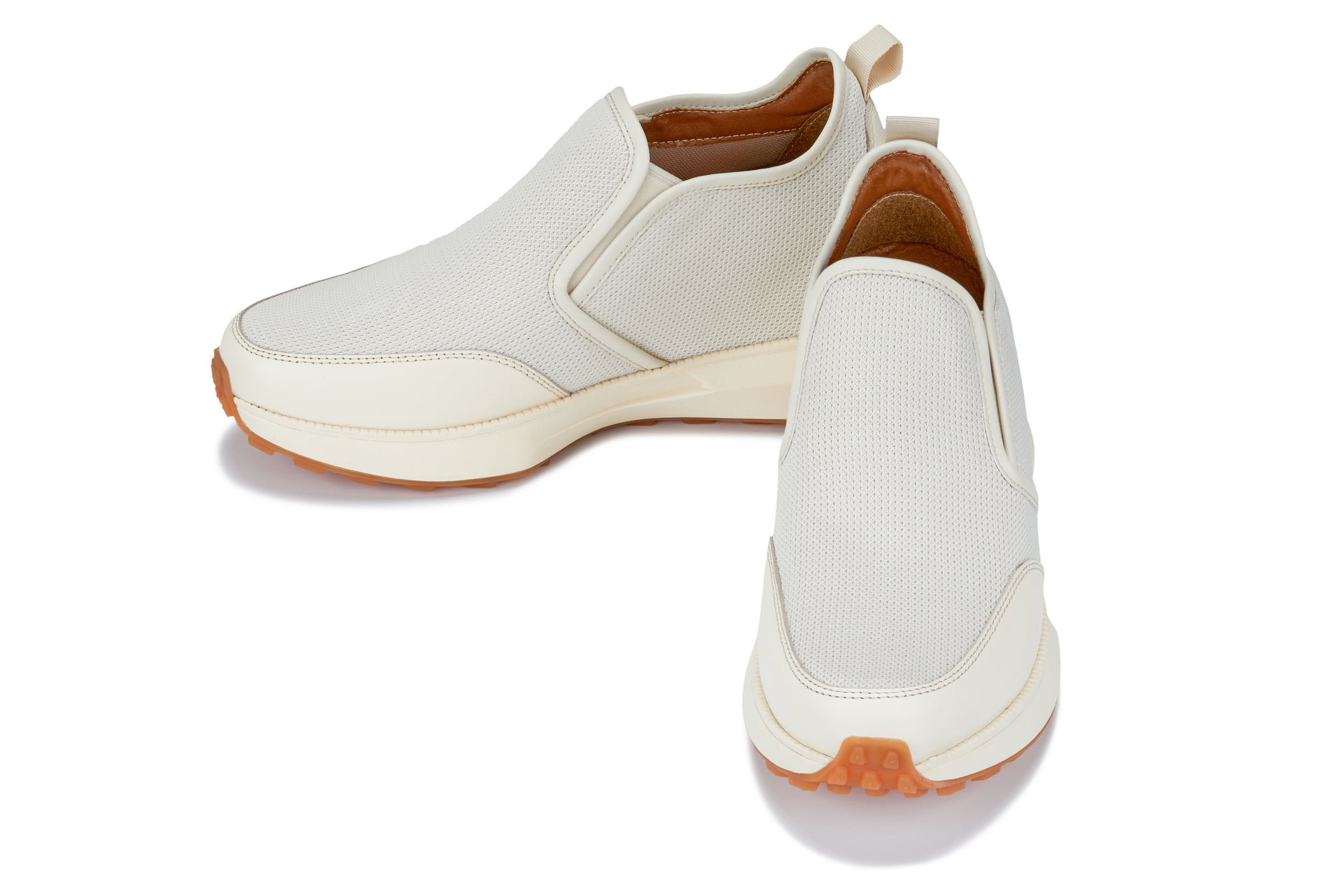 CALTO - J1434  - 3.3 Inches Taller (Off-White) - Casual Chunky Sole Sneaker Loafers - WonderingCloth