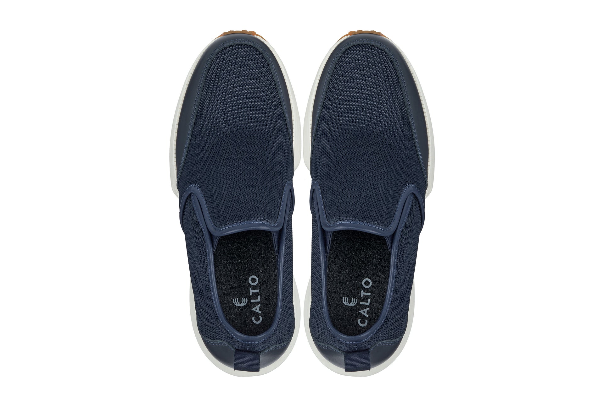 CALTO - J1435  - 3.3 Inches Taller (Dark Blue) - Casual Chunky Sole Sneaker Loafers - WonderingCloth