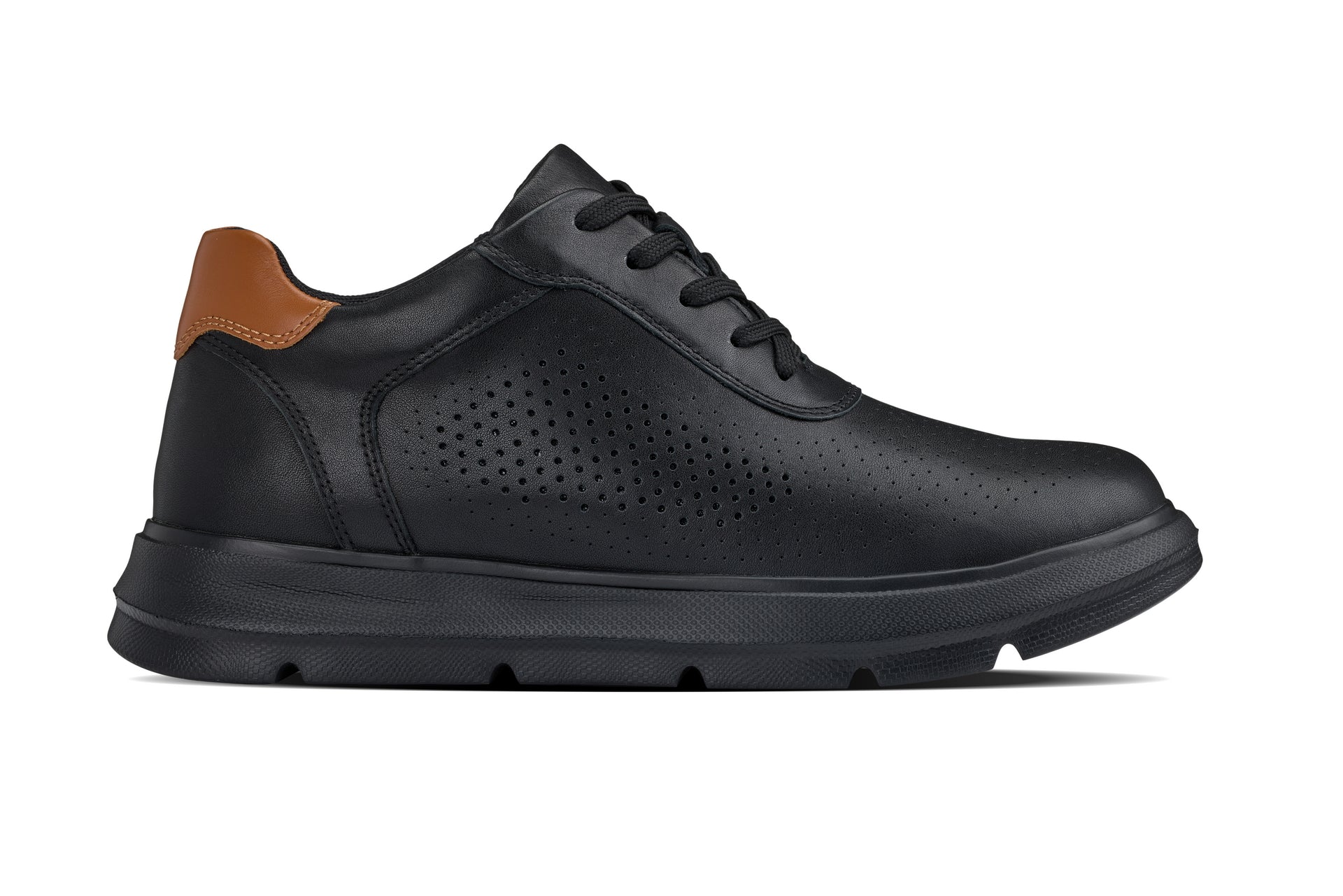 CALTO - J1580  - 2.6 Inches Taller (Black/Black Sole) - Lightweight Casual Walkers - WonderingCloth