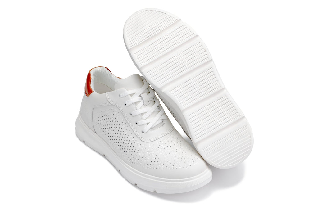 CALTO - J1581  - 2.6 Inches Taller (White) - Lightweight Casual Walkers - WonderingCloth