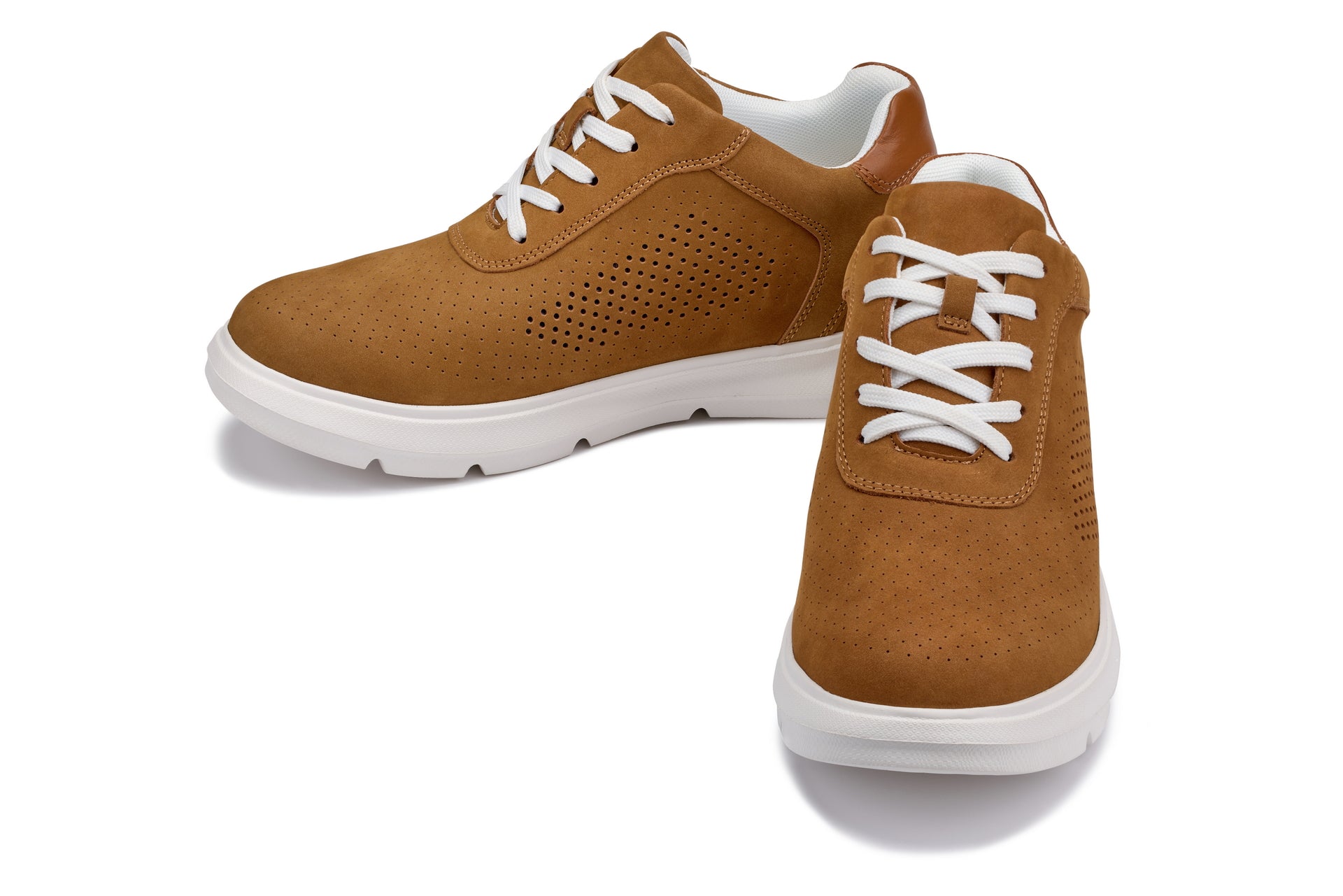 CALTO - J1583  - 2.6 Inches Taller (Brown) - Lightweight Casual Walkers - WonderingCloth