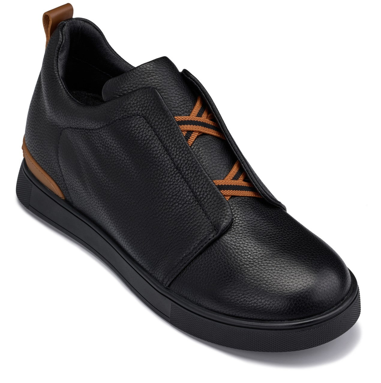 CALTO - J1931  - 2.6 Inches Taller (Black/Black Sole) - Slip-On Snoafers - WonderingCloth