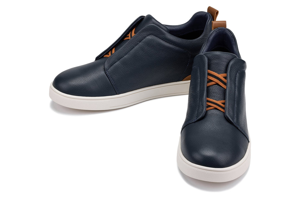 CALTO - J1934  - 2.6 Inches Taller (Navy) - Slip-On Snoafers - WonderingCloth