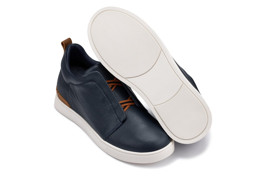 CALTO - J1934  - 2.6 Inches Taller (Navy) - Slip-On Snoafers - WonderingCloth