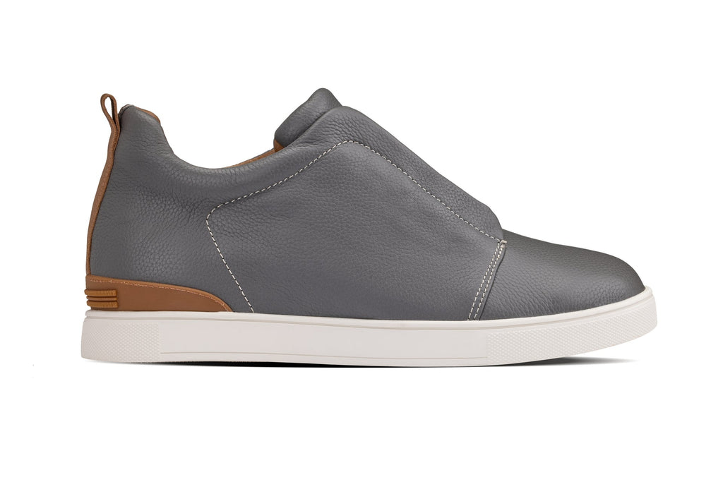 CALTO - J1935  - 2.6 Inches Taller (Grey) - Slip-On Snoafers - WonderingCloth