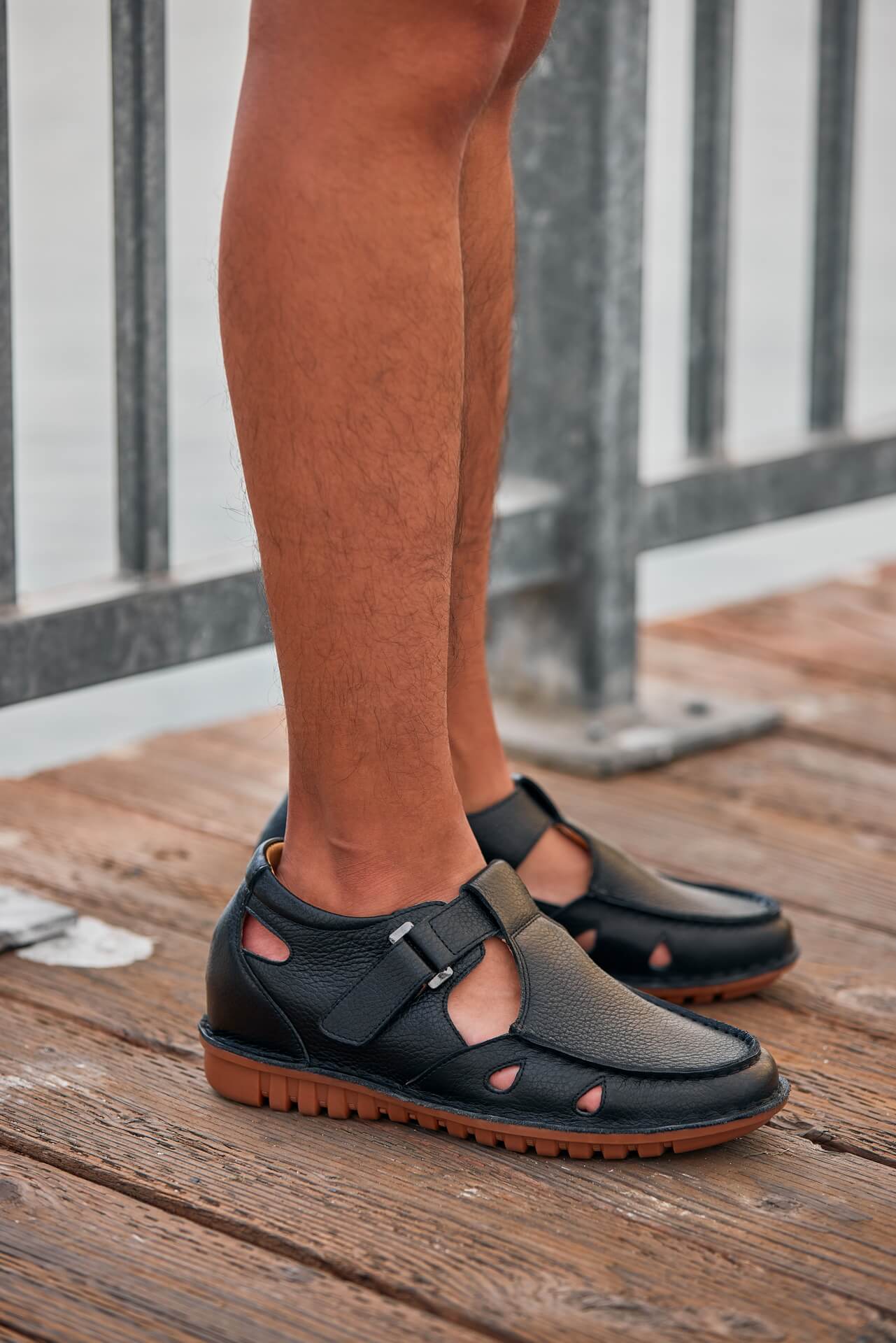CALTO - K0751 - 2.8 Inches Taller (Black) - Lightweight Casual Fisherman Sandal - WonderingCloth