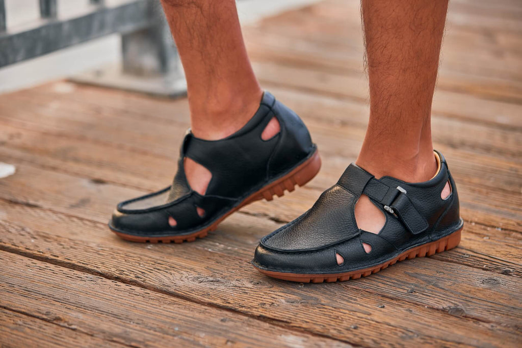 CALTO - K0751 - 2.8 Inches Taller (Black) - Lightweight Casual Fisherman Sandal - WonderingCloth